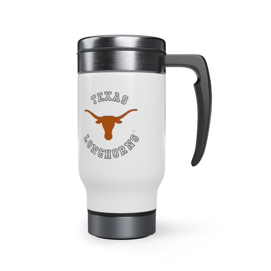 Texas Longhorns Stainless Steel Travel Mug with Handle, 14oz