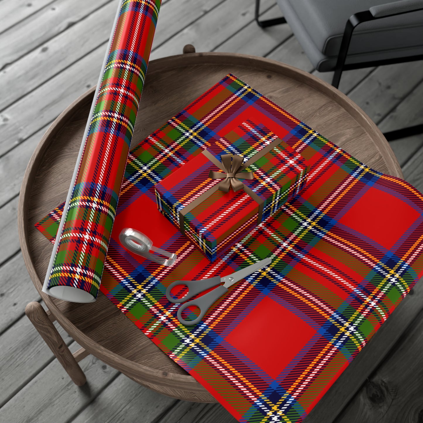 Red Plaid Gift Wrap Papers