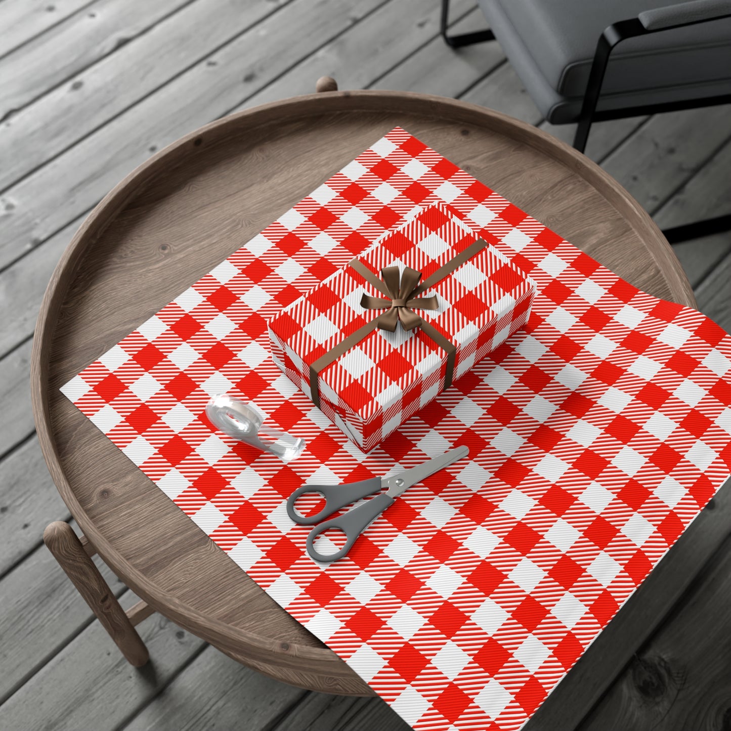 Red Check Gift Wrap Papers