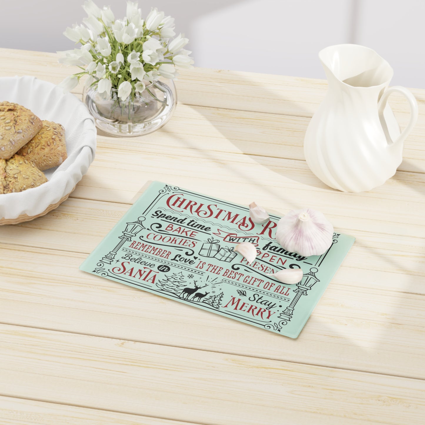 Christmas Rules Cutting Board