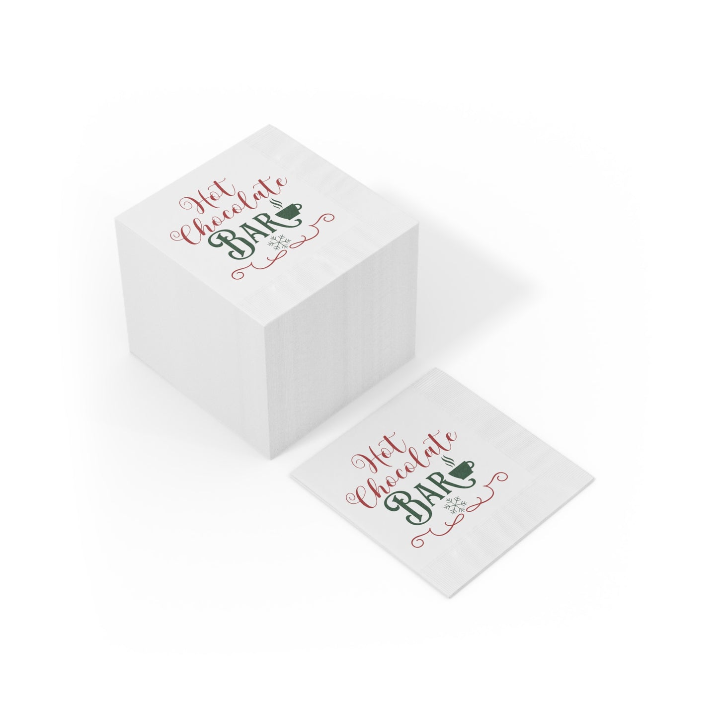 Hot Chocolate Bar White Coined Napkins
