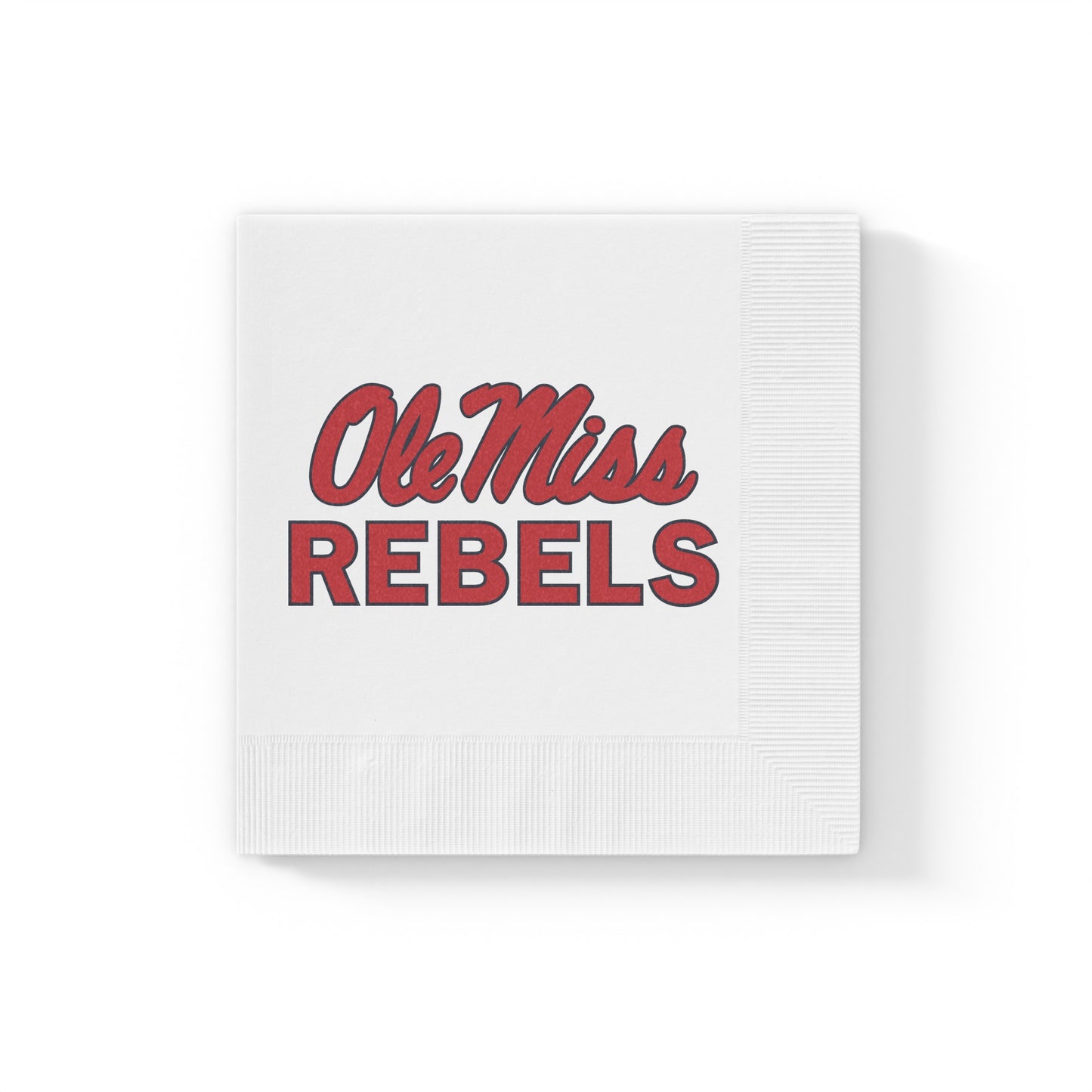 Ole Miss Rebels White Coined Napkins