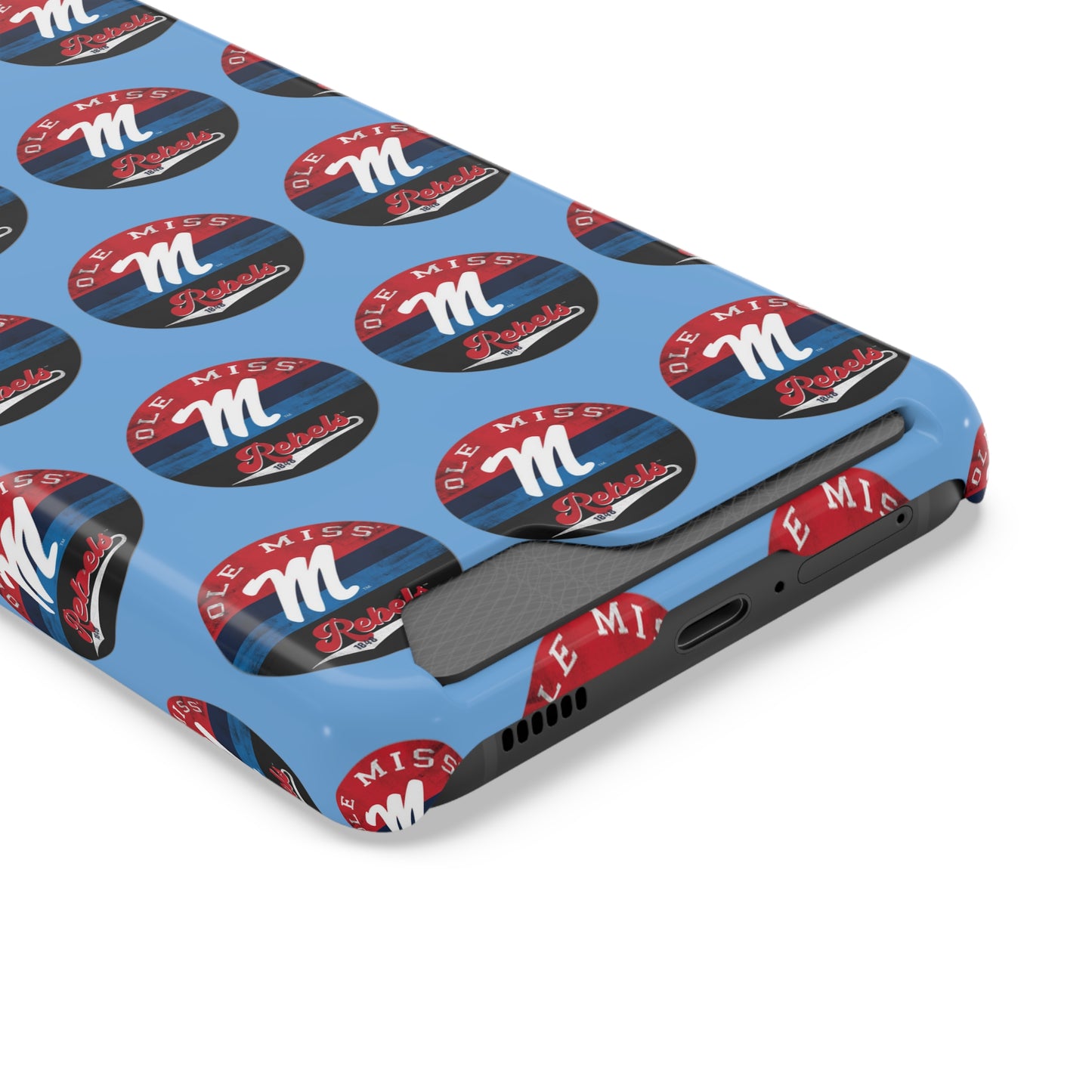 iPhone and Samsung Ole Miss "M" Rebels 1848 (BLUE) Phone Case With Card Holder