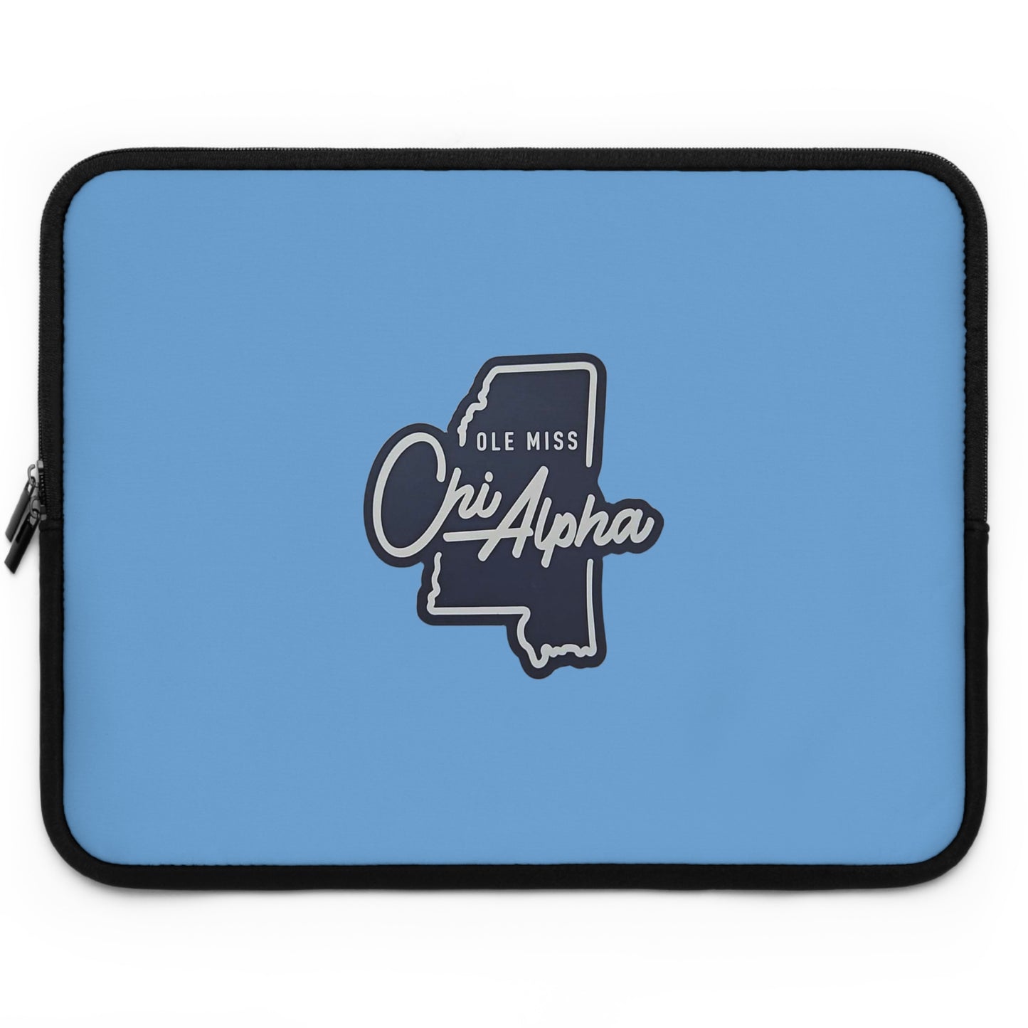 Ole Miss Chi Alpha (State Shape - Blue) Laptop Sleeve