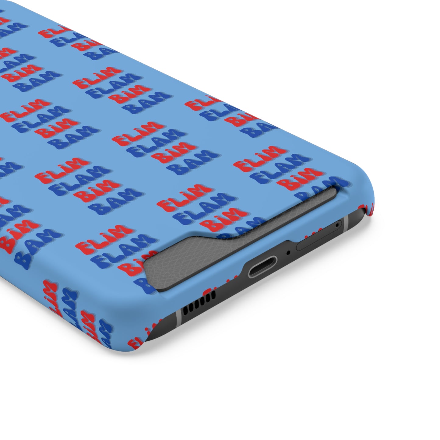 iPhone and Samsung Flim Flam Bim Bam (BLUE) Phone Case With Card Holder