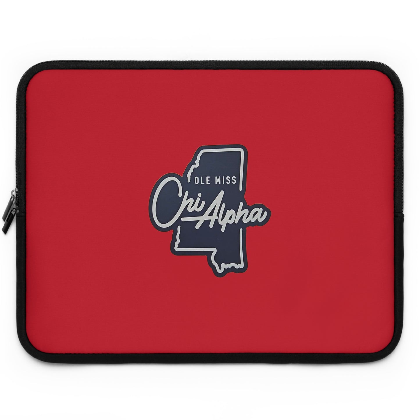 Ole Miss Chi Alpha (State Shape - Red) Laptop Sleeve