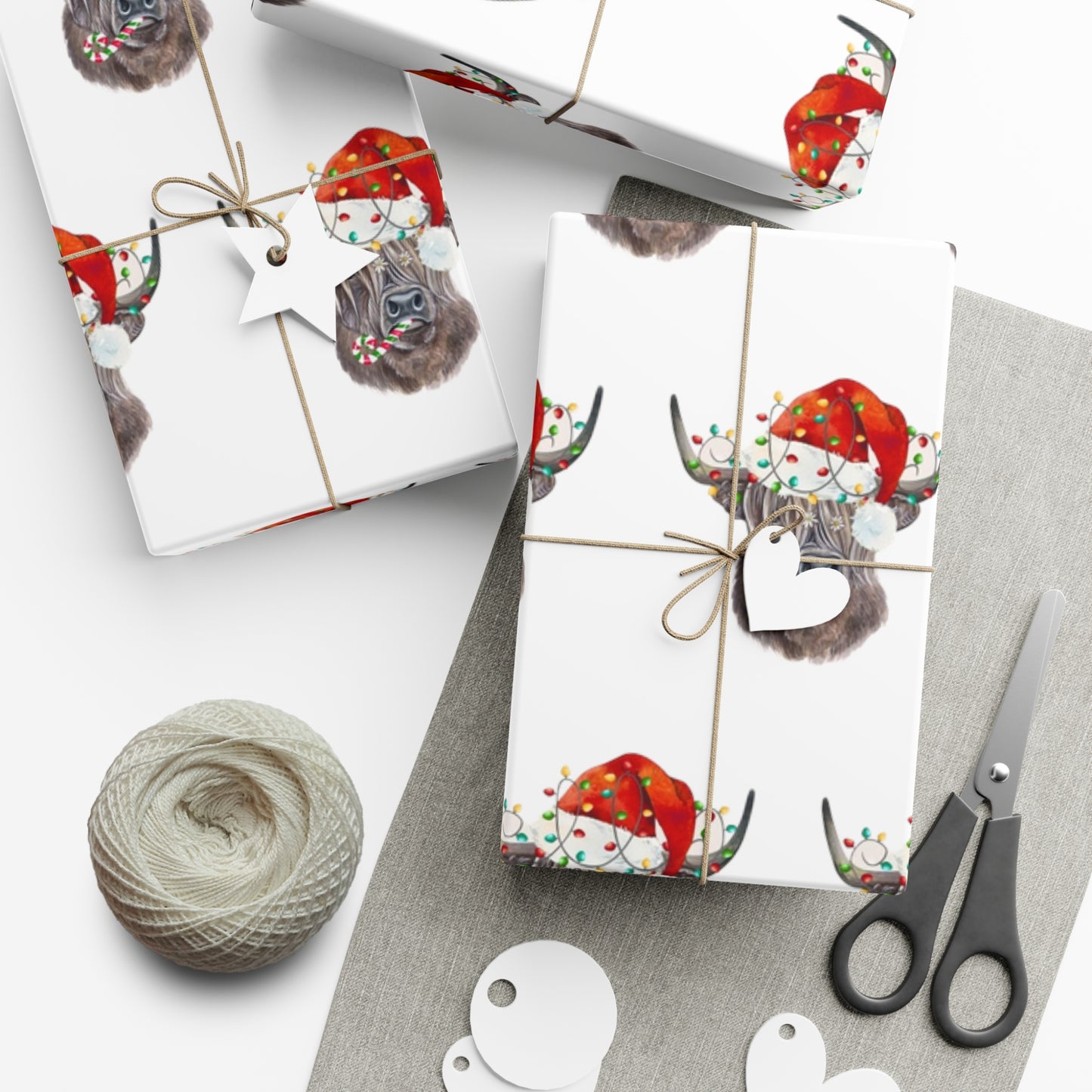 Highland Cow Christmas Gift Wrap Papers