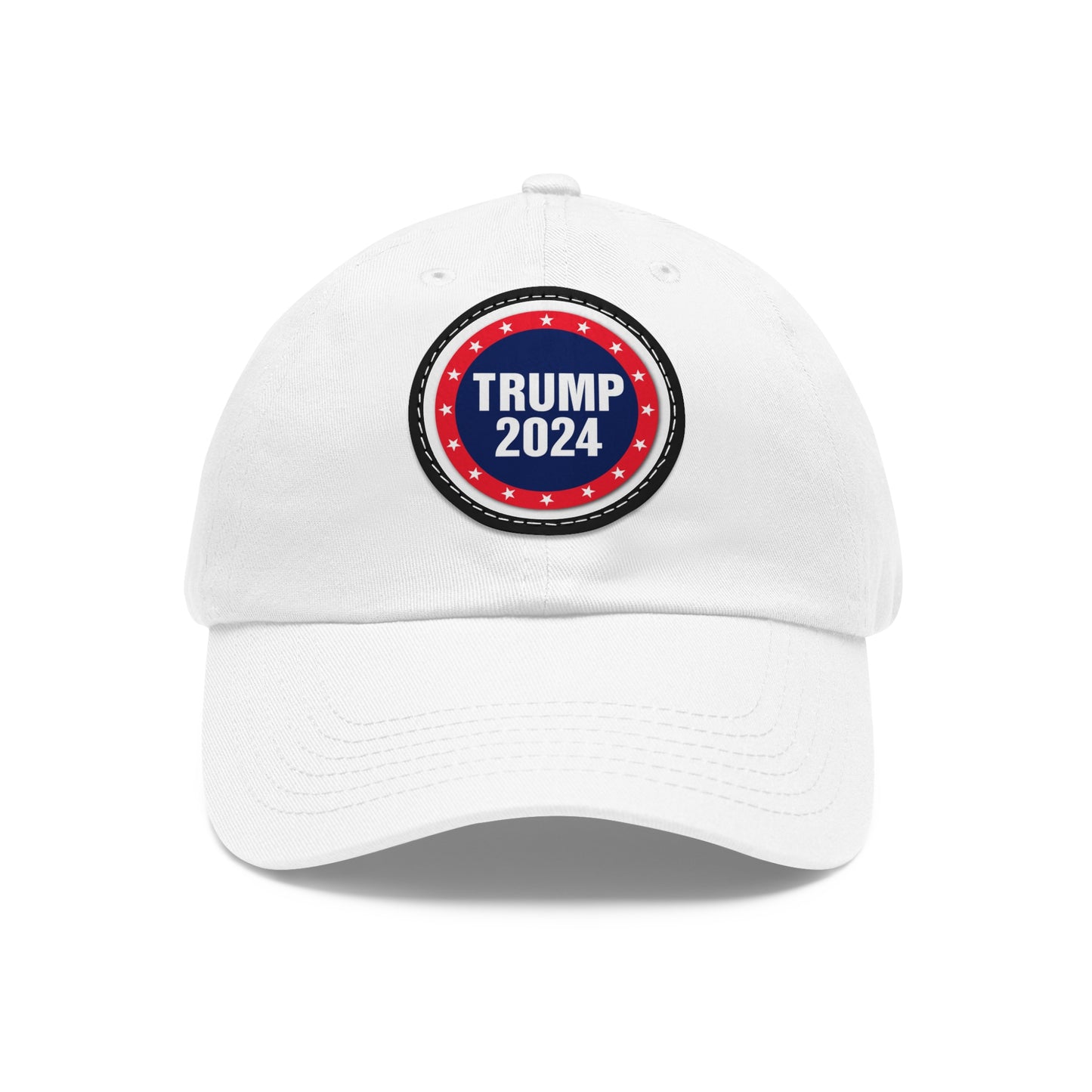 Trump 2024 Dad Hat with Leather Patch (Round)