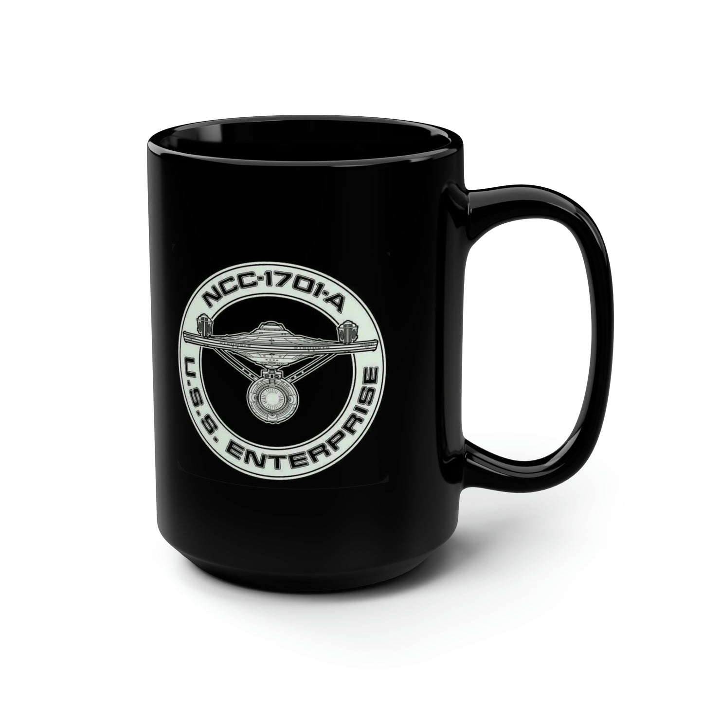 NCC 1701-A USS Enterprise Black Mug, 15oz