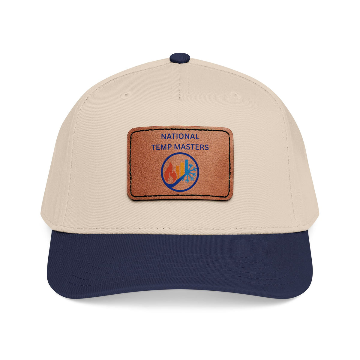 NTM Leather Patch Baseball Cap — "National Temp Masters" Retro Logo