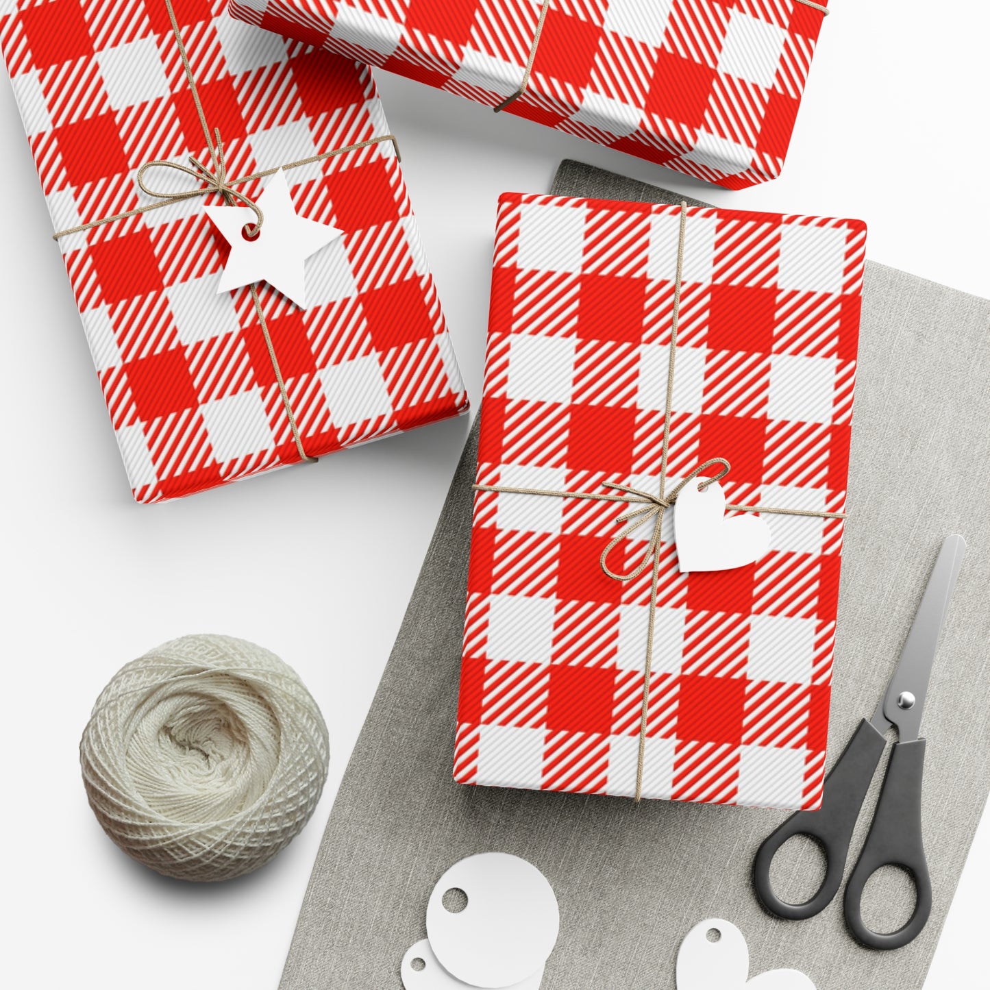Red Check Gift Wrap Papers
