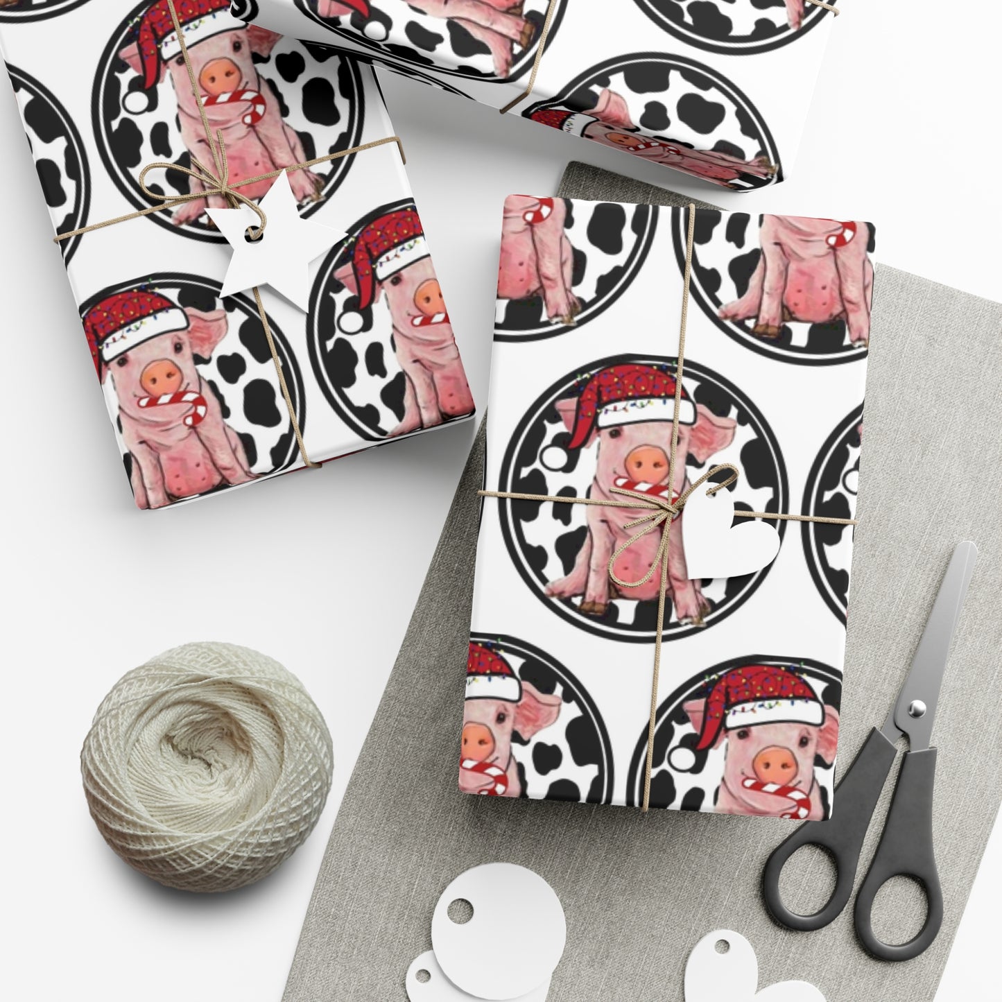 Pig Santa Gift Wrap Papers