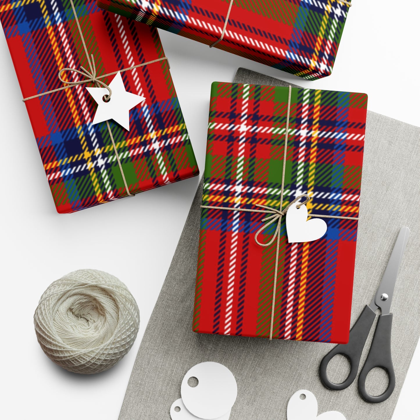 Red Plaid Gift Wrap Papers