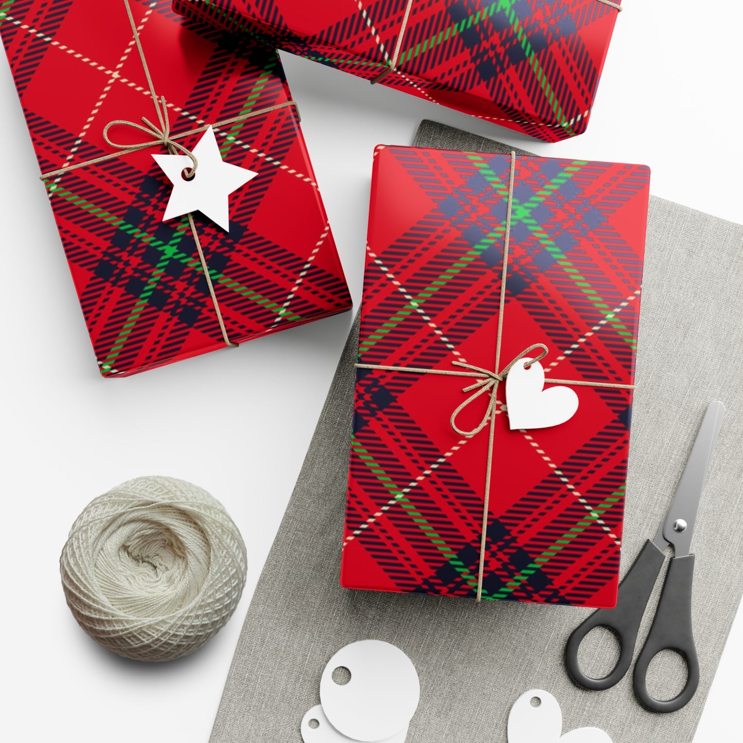 Red Plaid Gift Wrap Papers