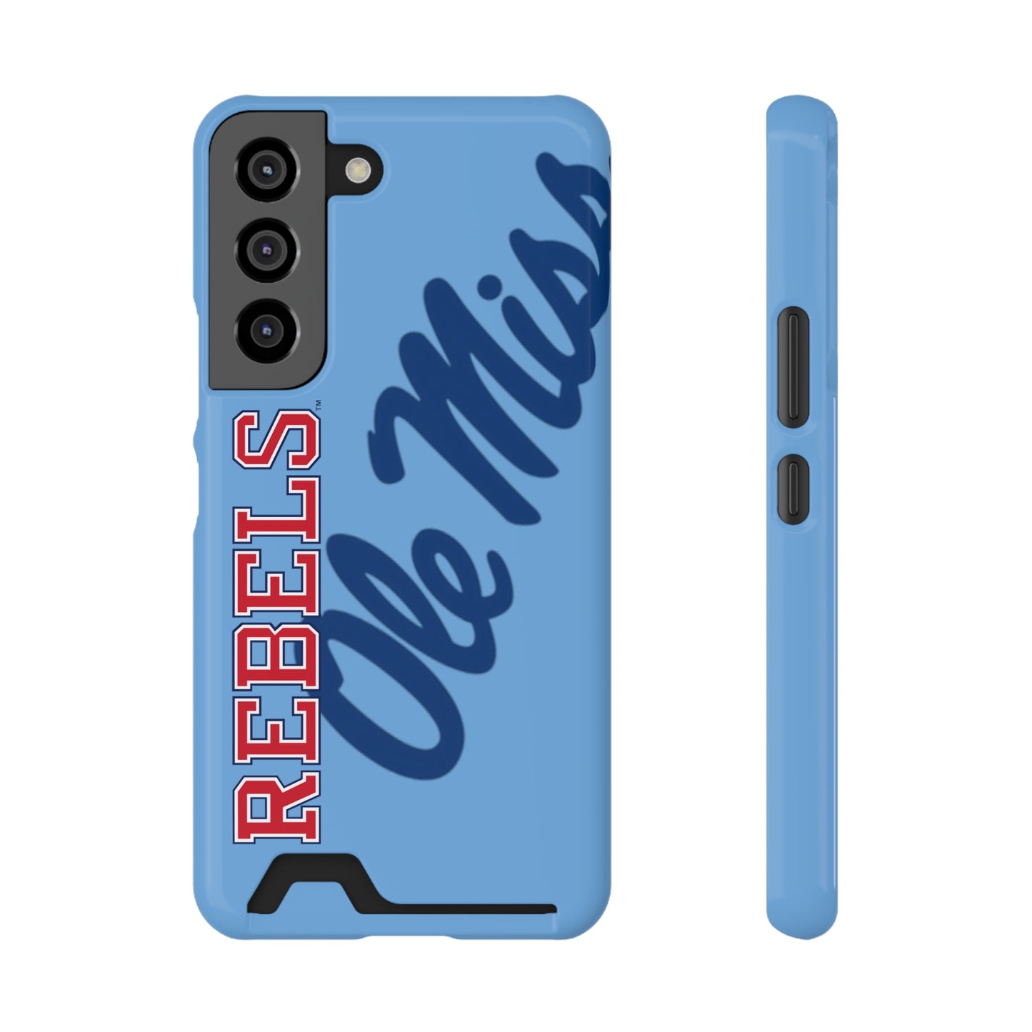 Ole Miss Rebels Samsung Phone Case With Card Holder (BLUE )