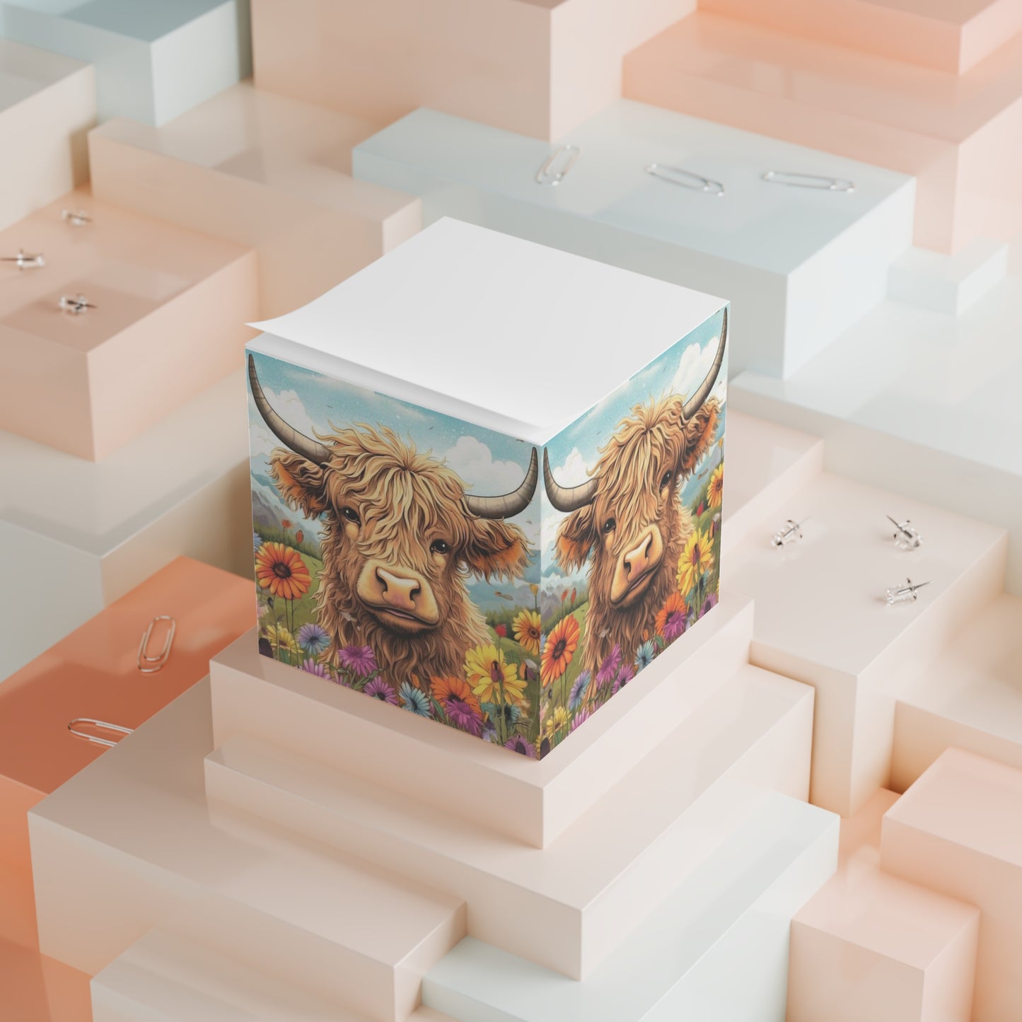 Highland Cow Note Cube