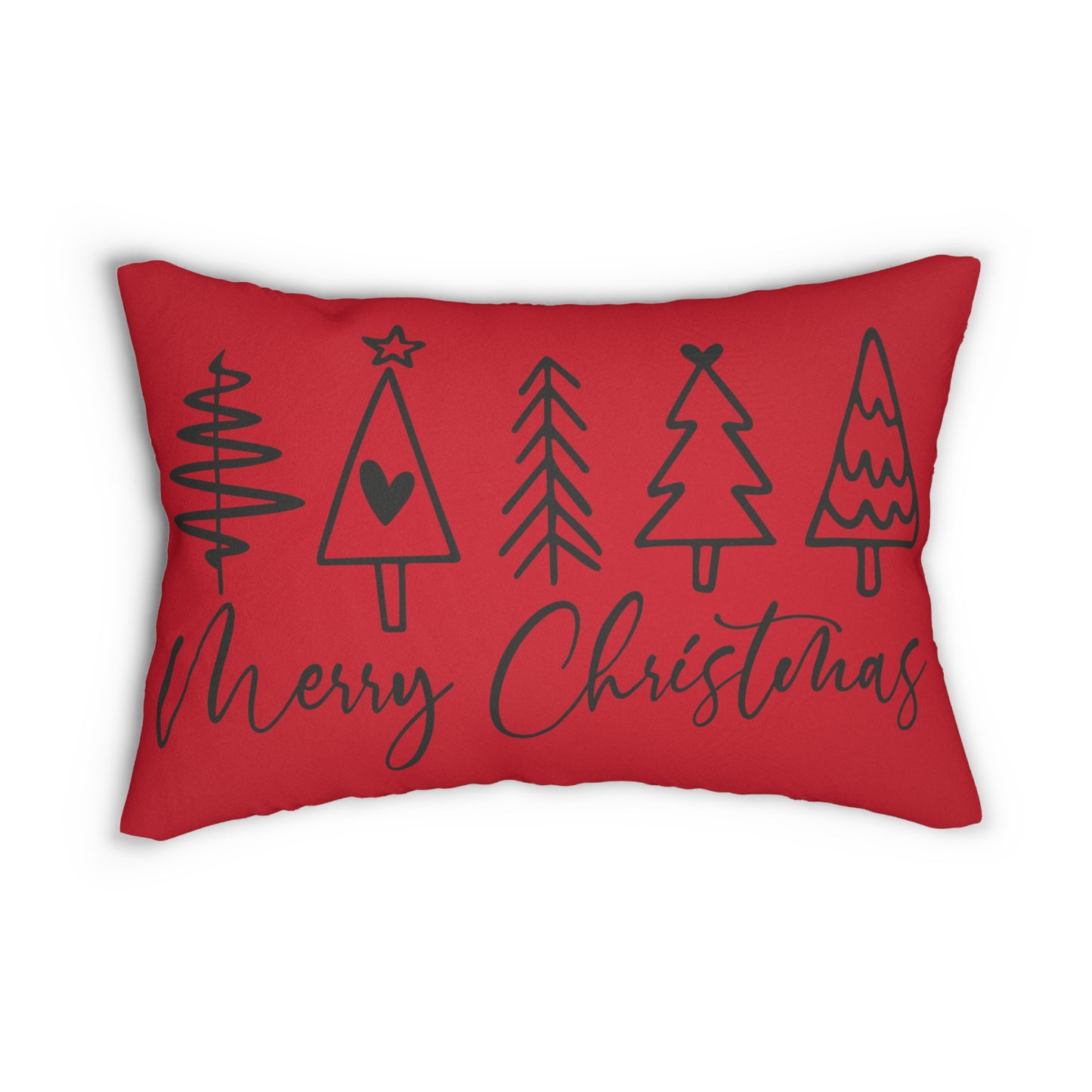 Merry Christmas Spun Polyester Lumbar Pillow