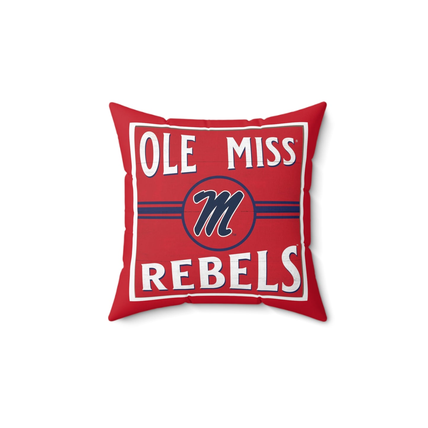 Ole Miss Rebels Spun Polyester Square Pillow