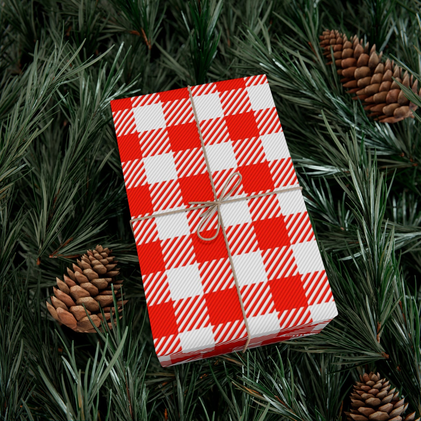 Red Check Gift Wrap Papers