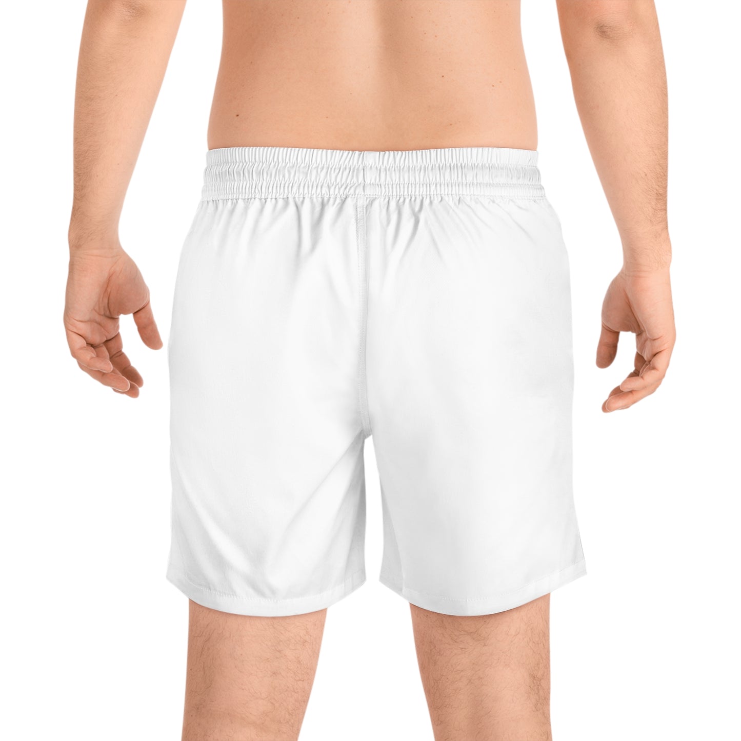 REBELS Men's Mid-Length Swim Shorts (AOP) White