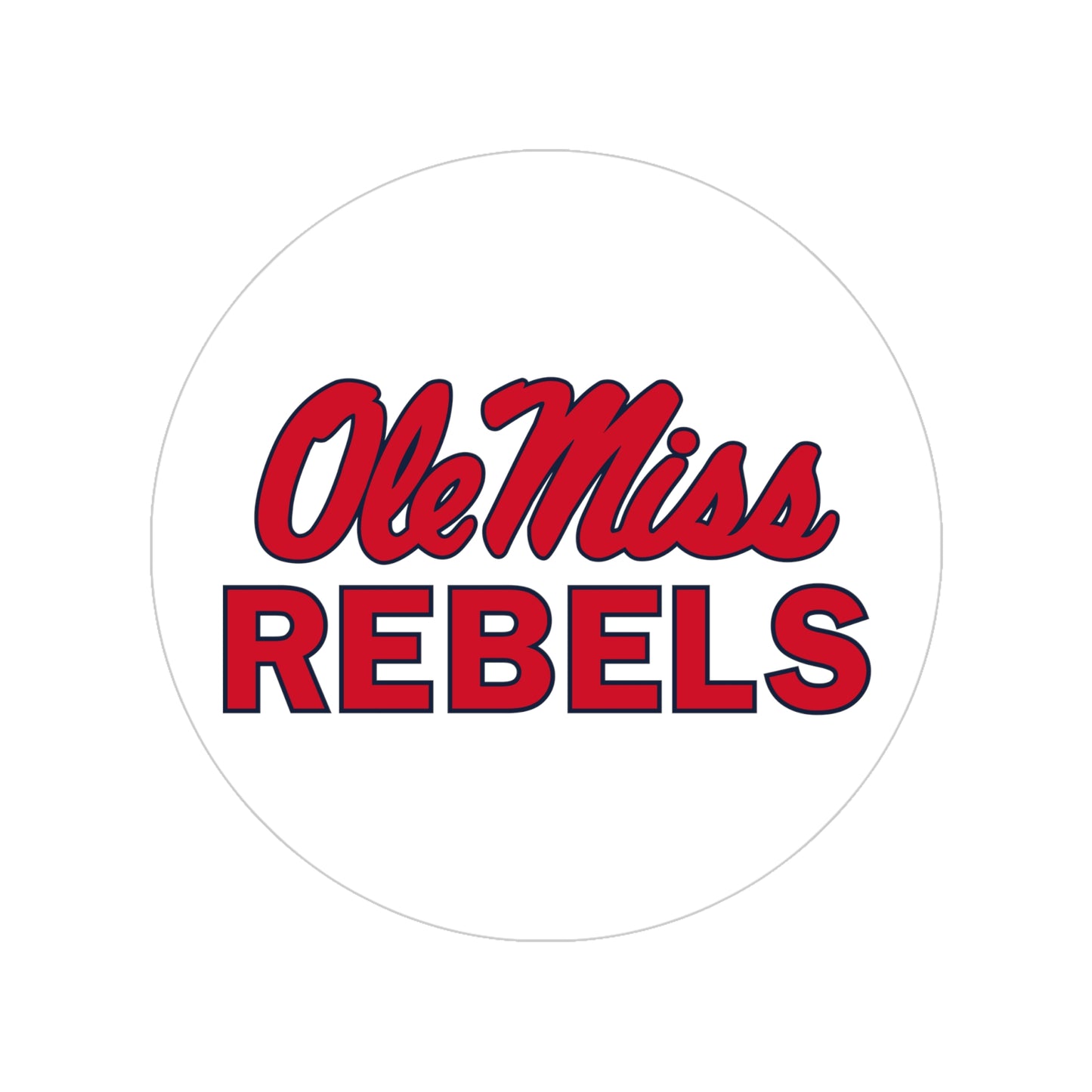 Ole Miss Rebels Transparent Outdoor Stickers, Round, 1pcs