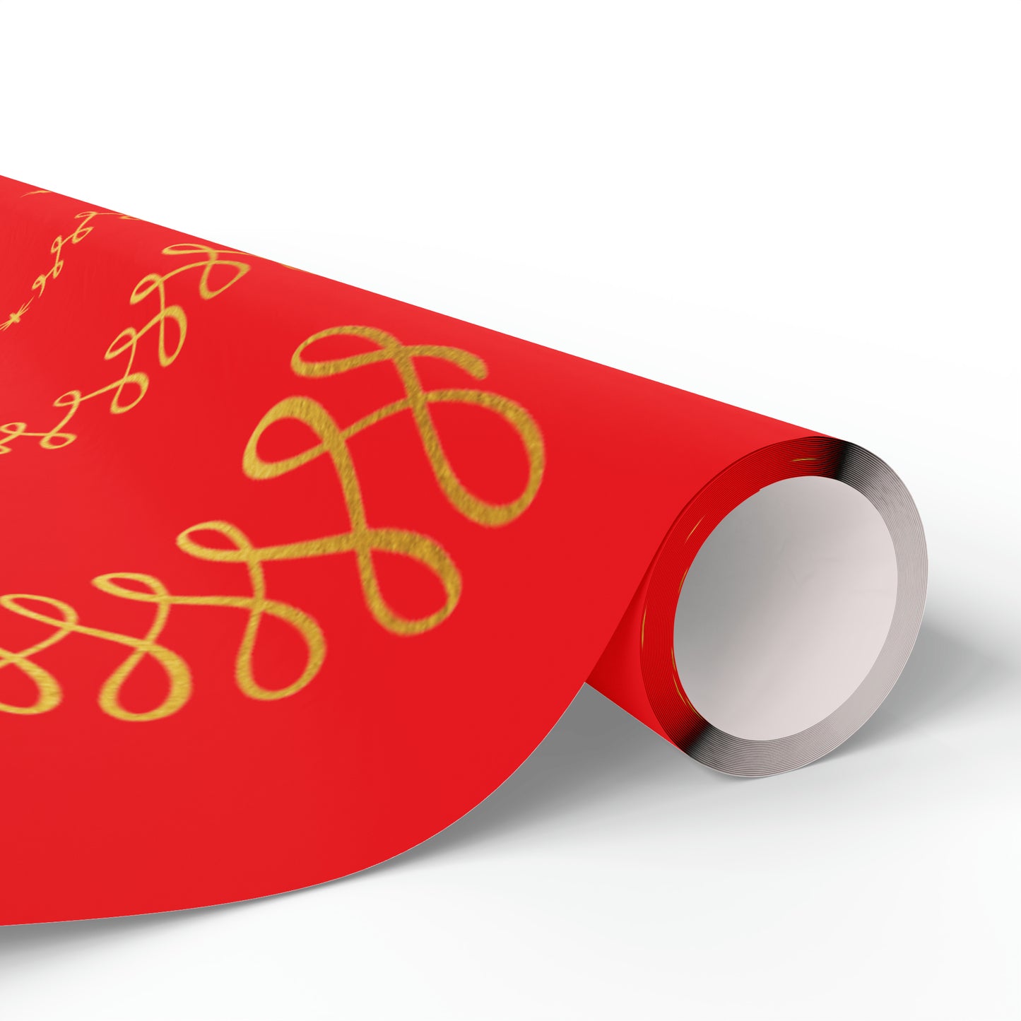 Gold Christmas Swirl Tree Wrapping Paper