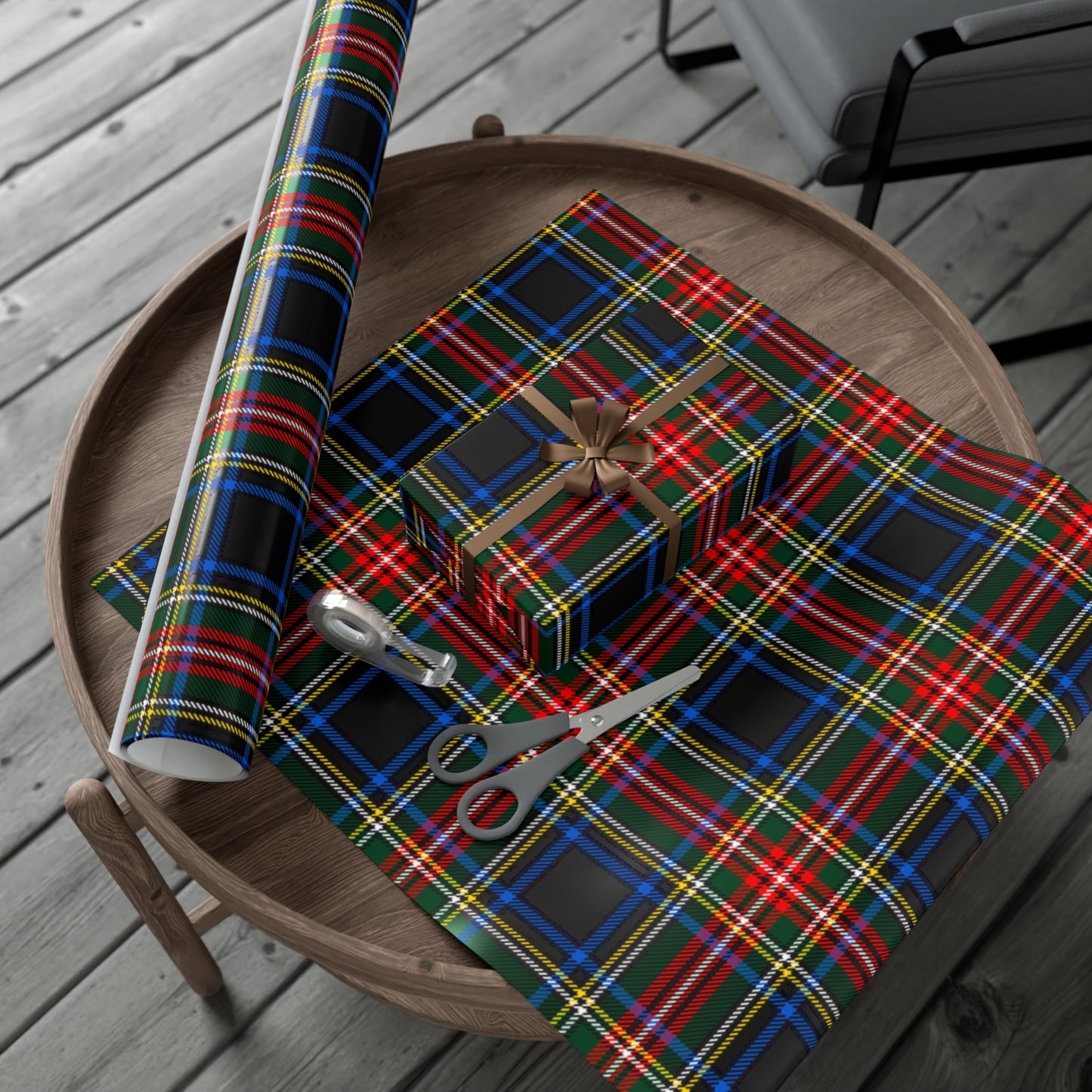 Red, Blue, Green Plaid Gift Wrap Papers