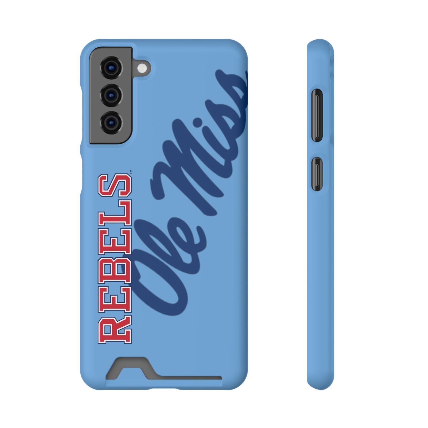 Ole Miss Rebels Samsung Phone Case With Card Holder (BLUE )