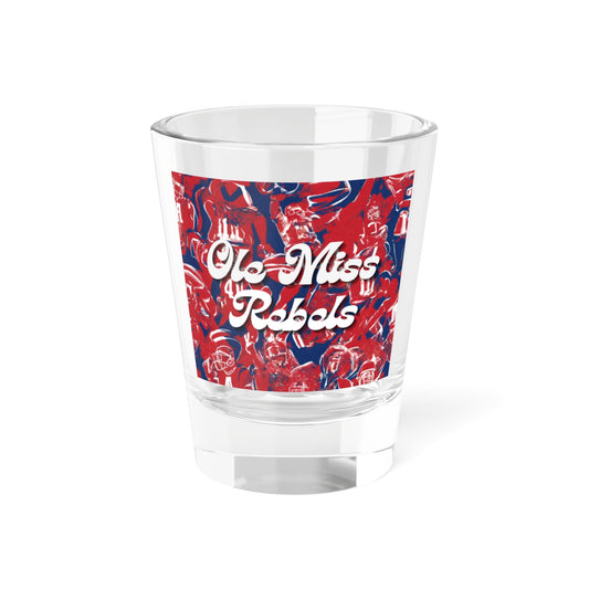 Ole Miss Abstract (Clear) Shot Glass, 1.5oz