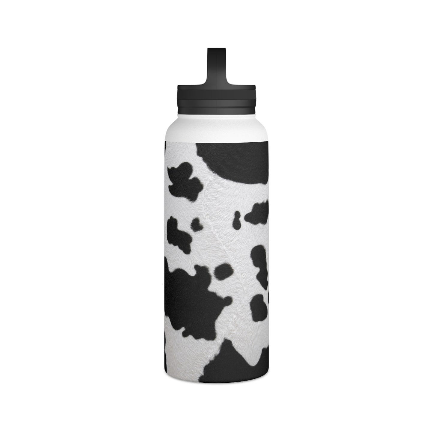 Cow print Stainless Steel Water Bottle, Handle Lid