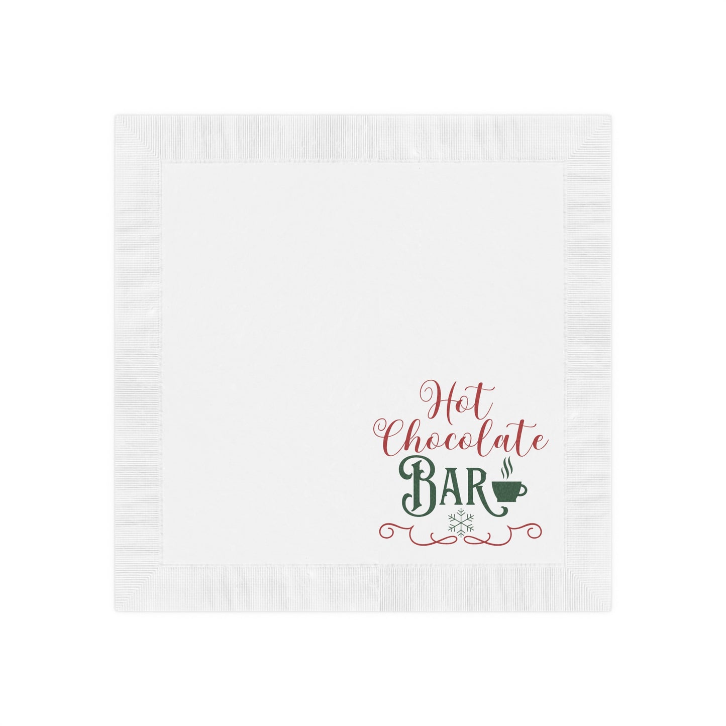 Hot Chocolate Bar White Coined Napkins