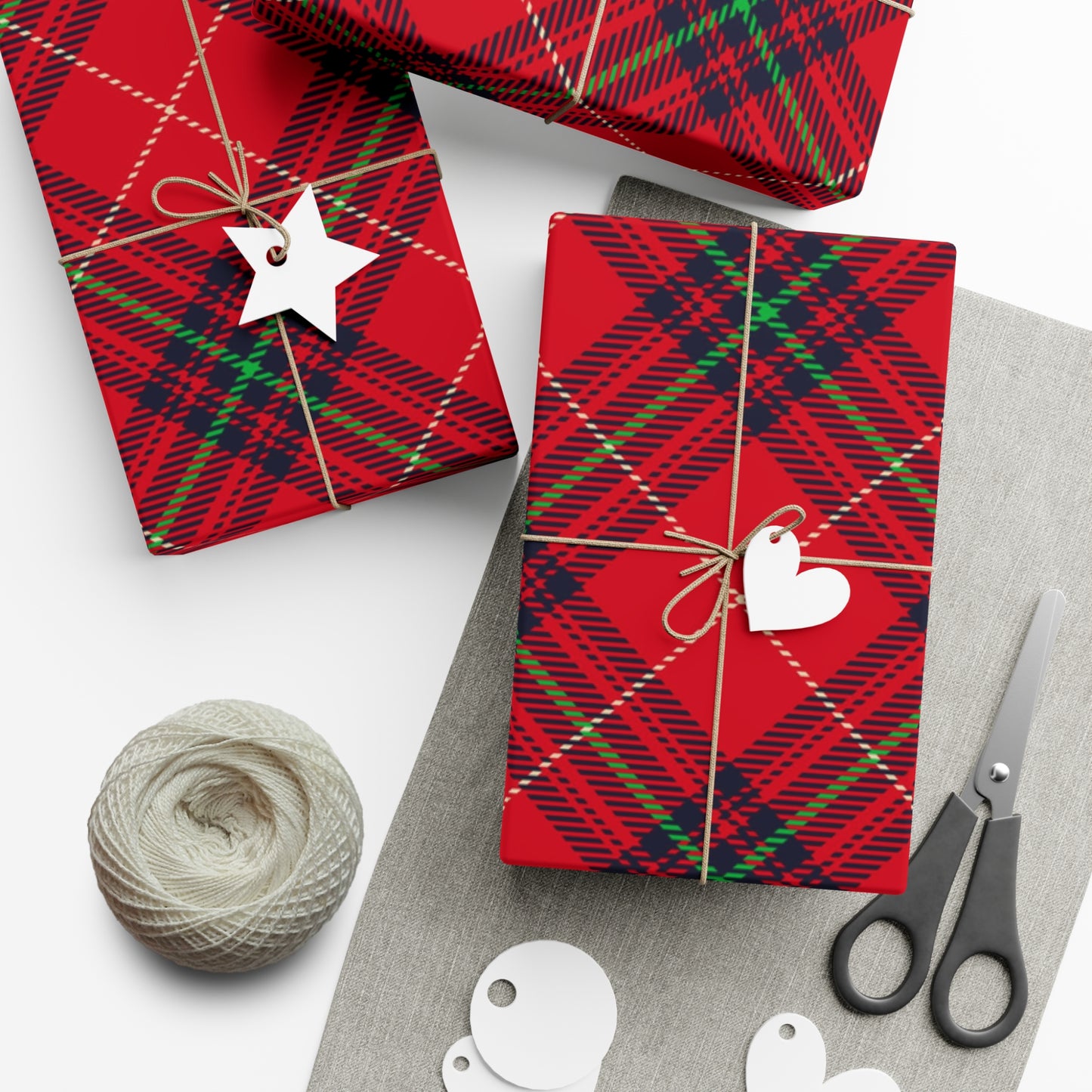 Red Plaid Gift Wrap Papers