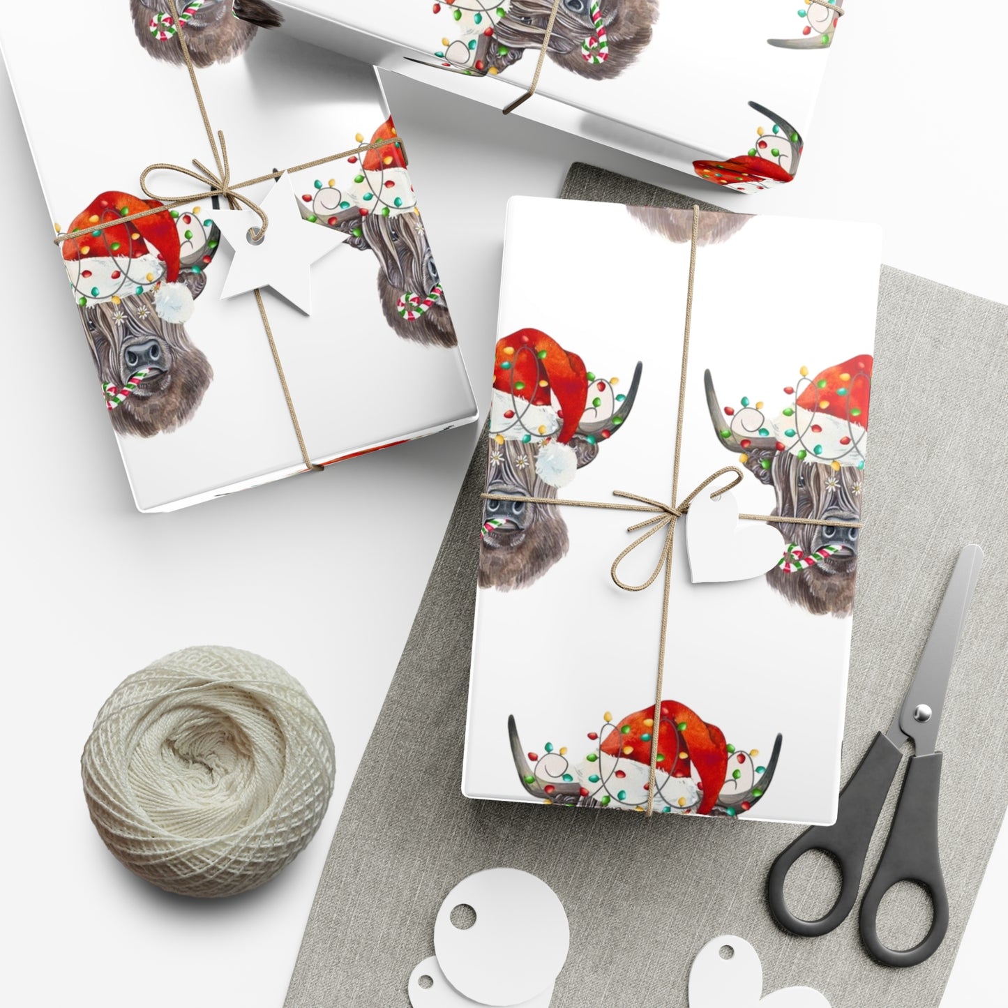 Highland Cow Christmas Gift Wrap Papers