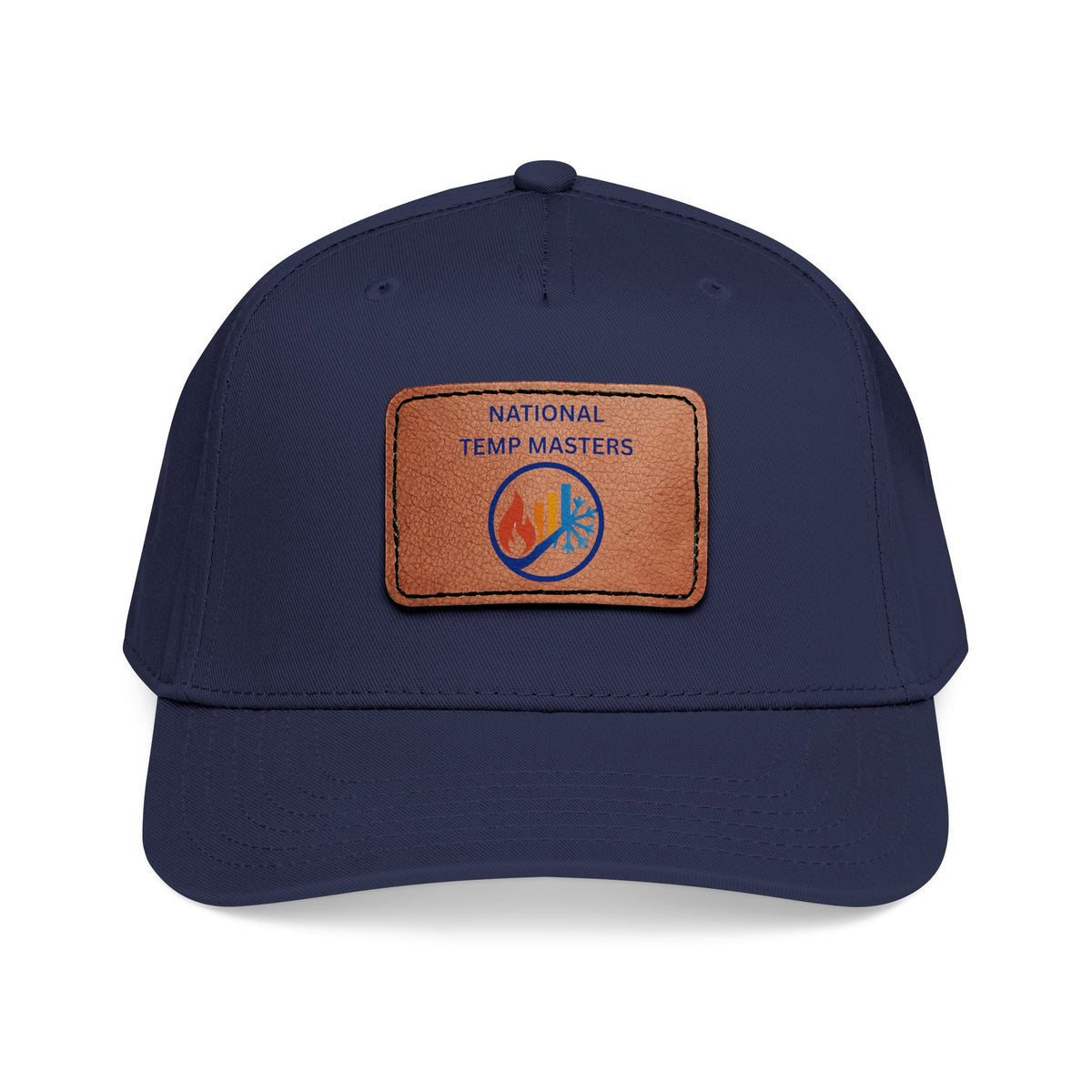 NTM Leather Patch Baseball Cap — "National Temp Masters" Retro Logo