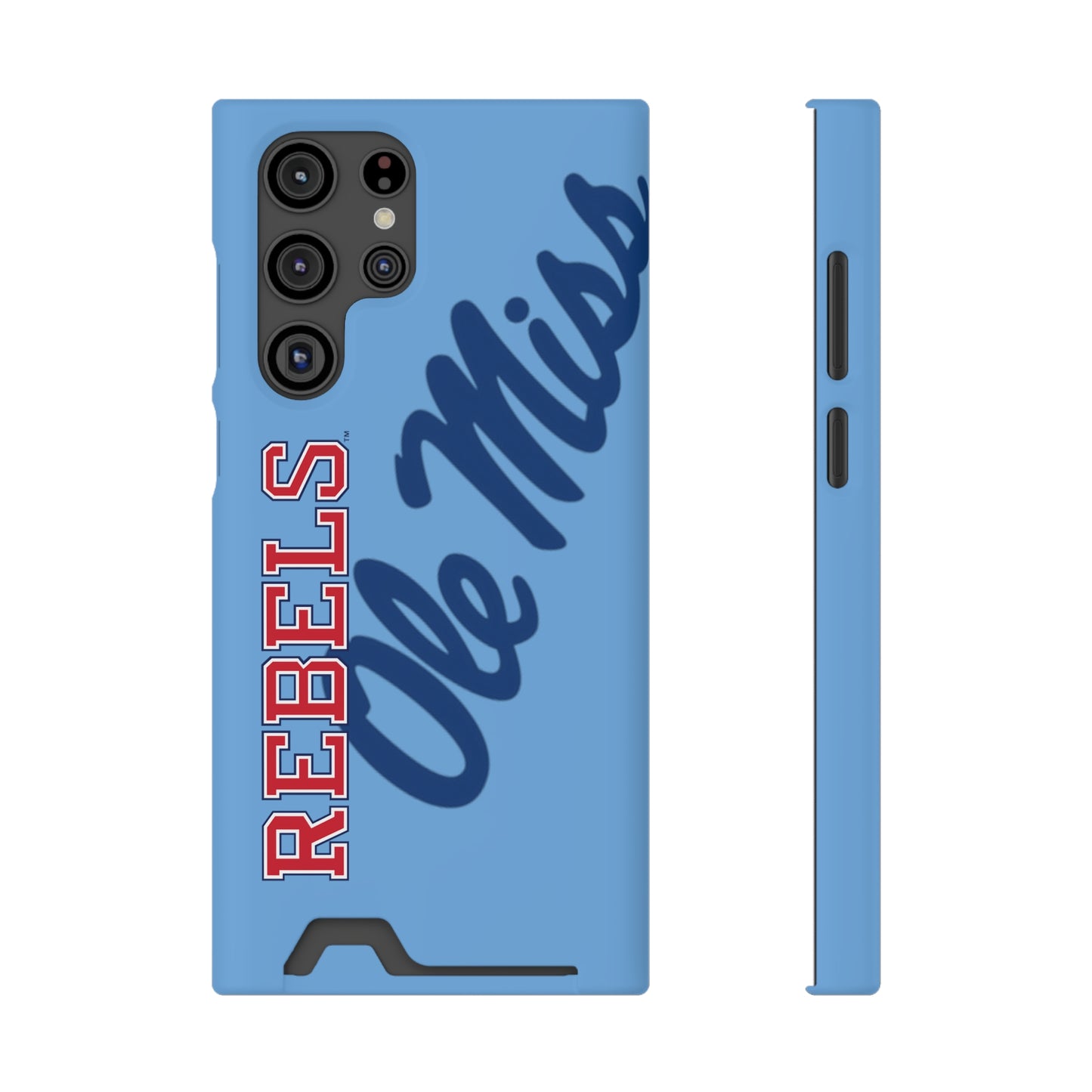 Ole Miss Rebels Samsung Phone Case With Card Holder (BLUE )