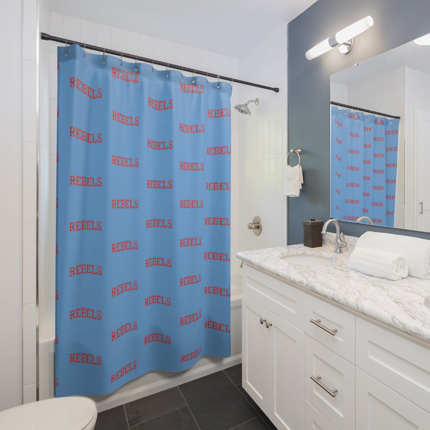 Rebels (Blue) Shower Curtains