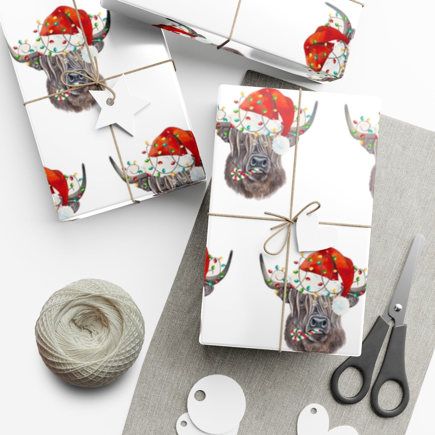 Highland Cow Christmas Gift Wrap Papers