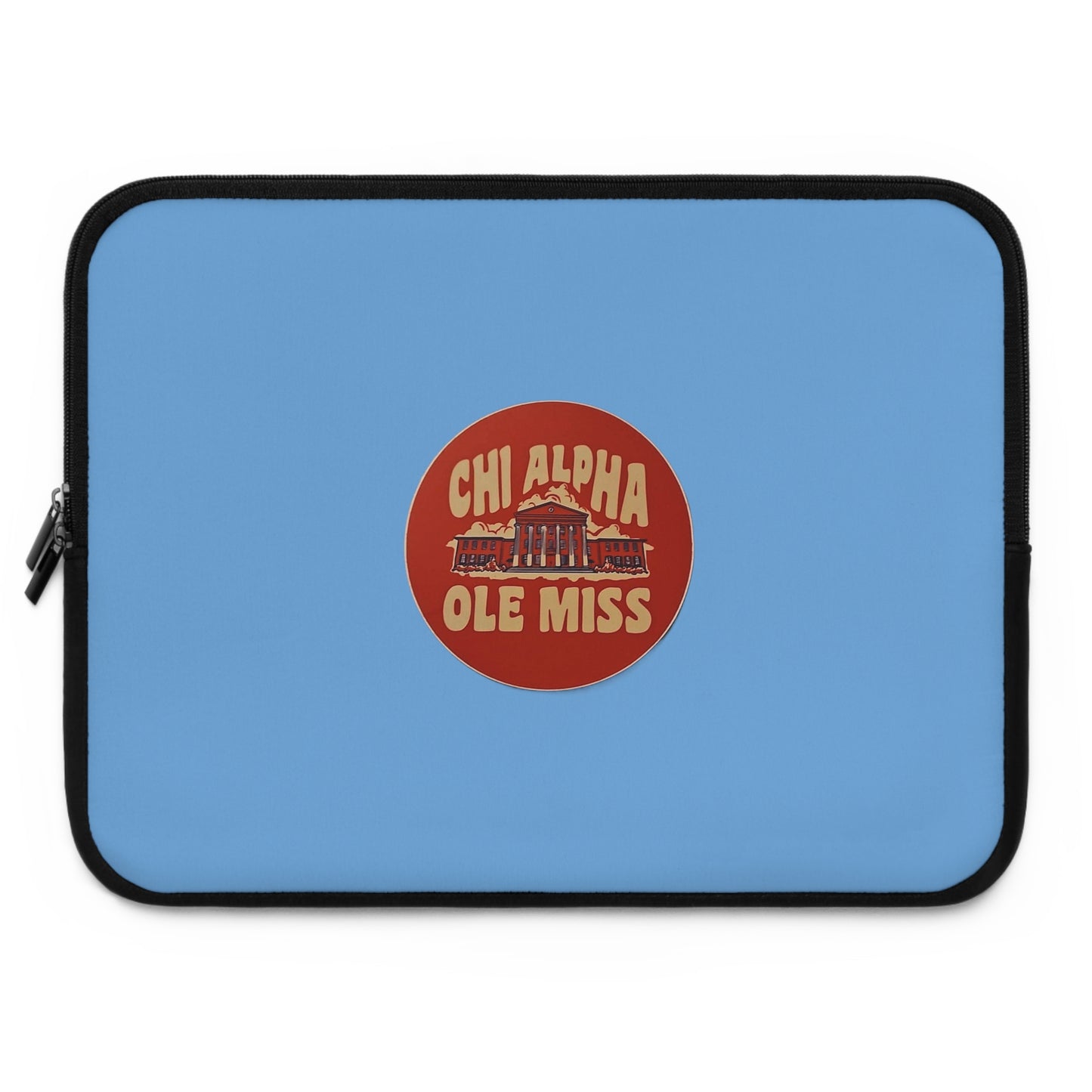 Ole Miss Chi Alpha (Round - Blue) Laptop Sleeve