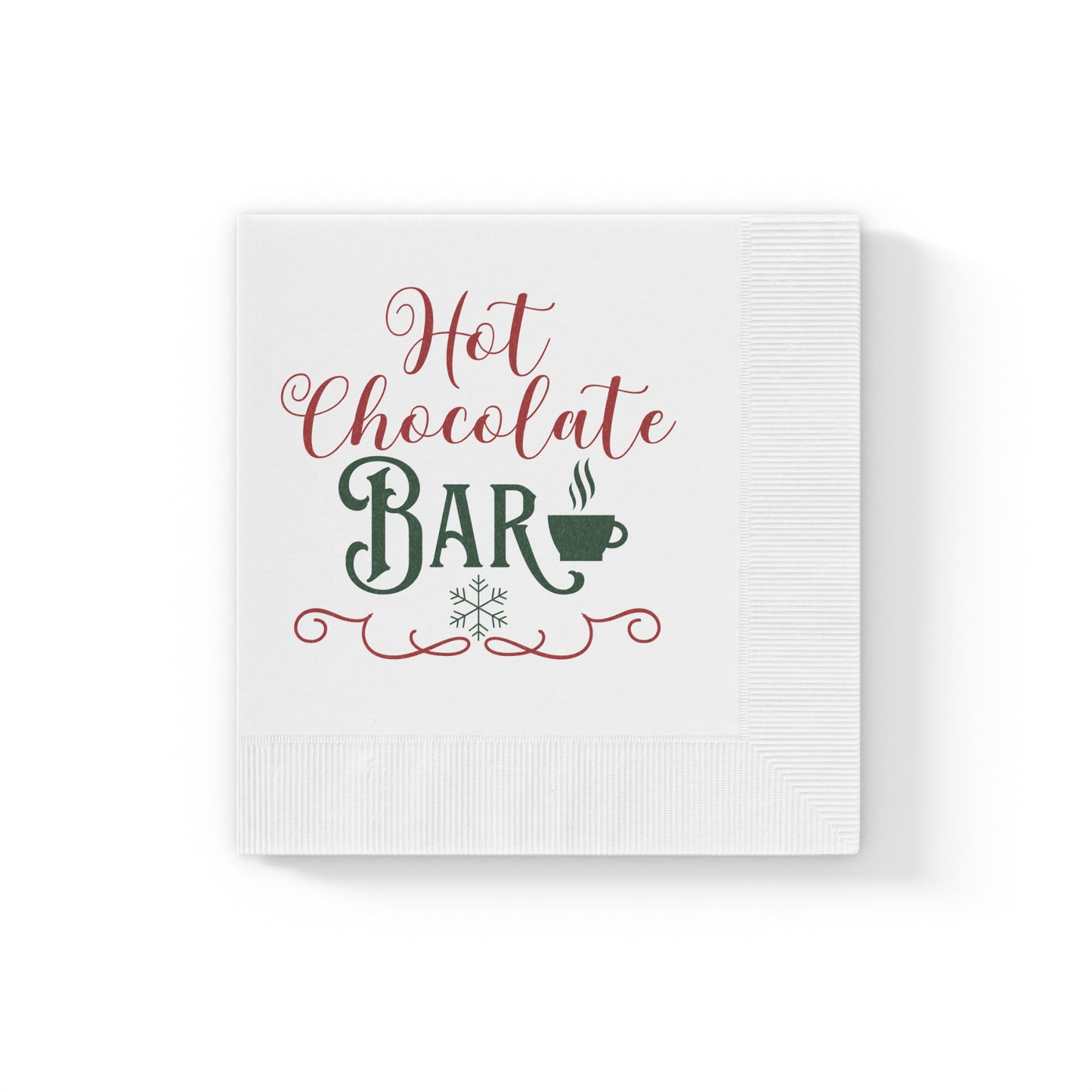 Hot Chocolate Bar White Coined Napkins