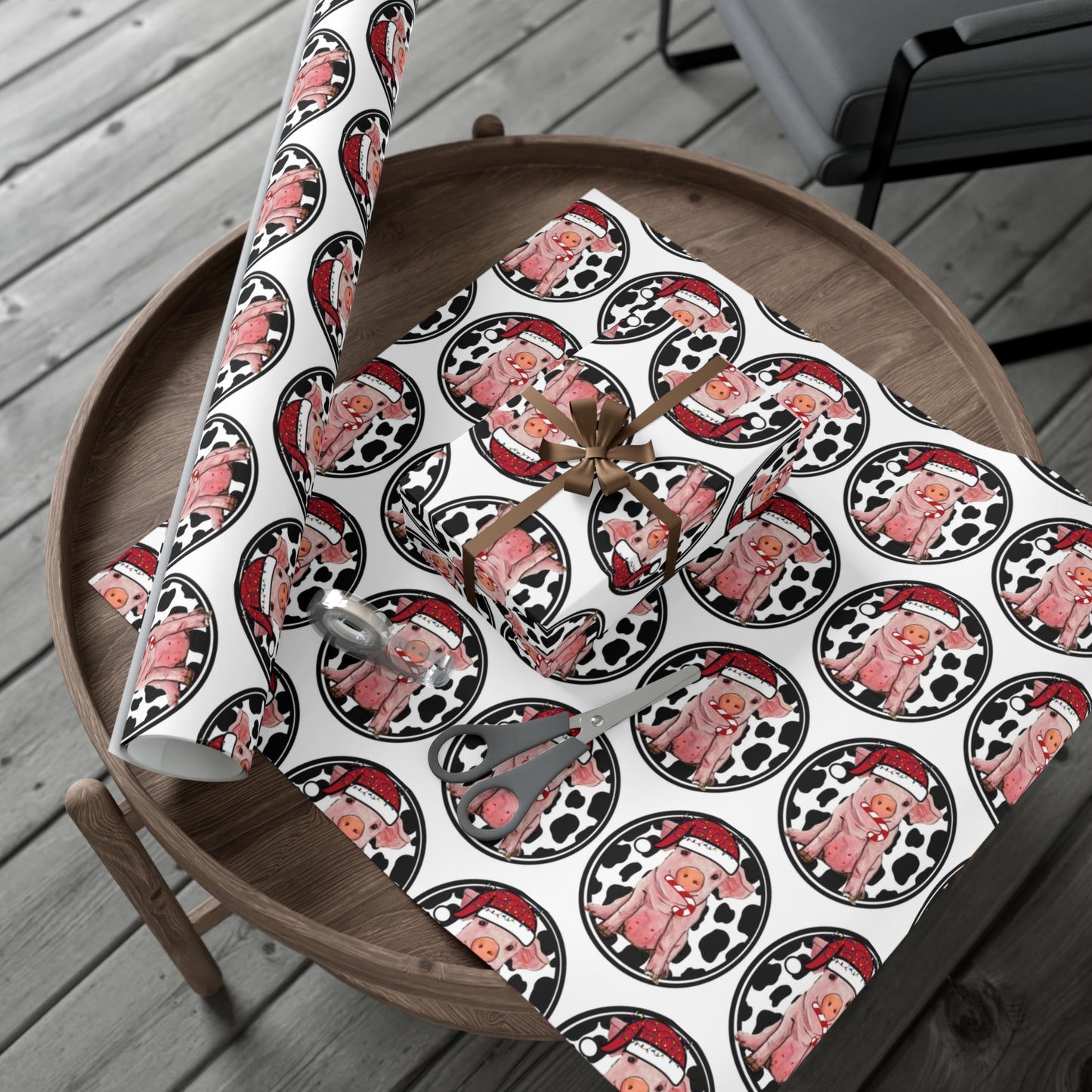 Pig Santa Gift Wrap Papers