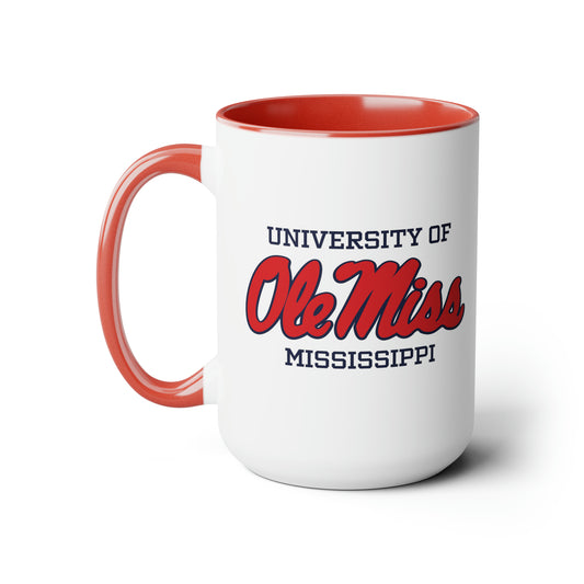 Ole Miss Two-Tone Coffee Mugs, 15oz