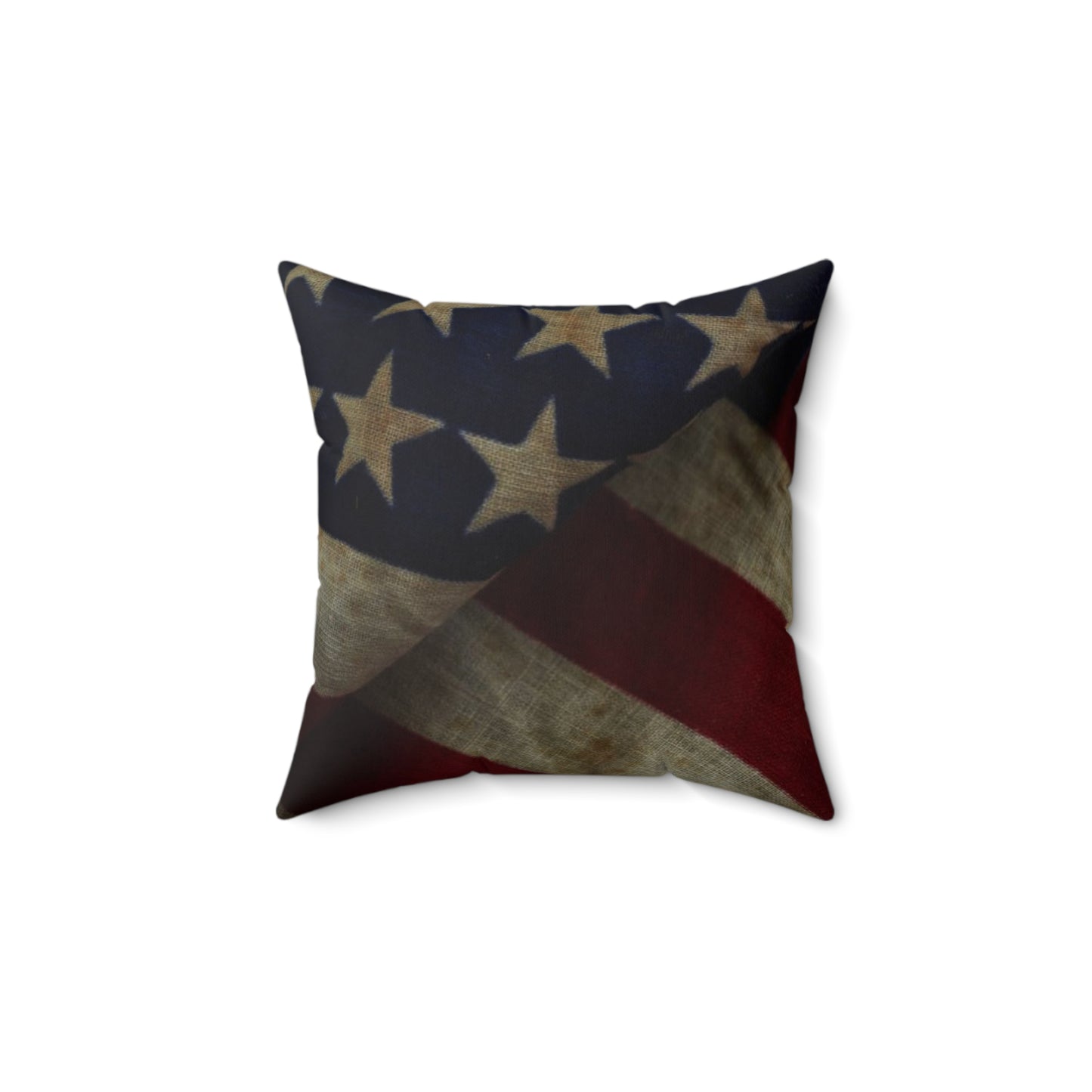 American Flag (Worn) Spun Polyester Square Pillow