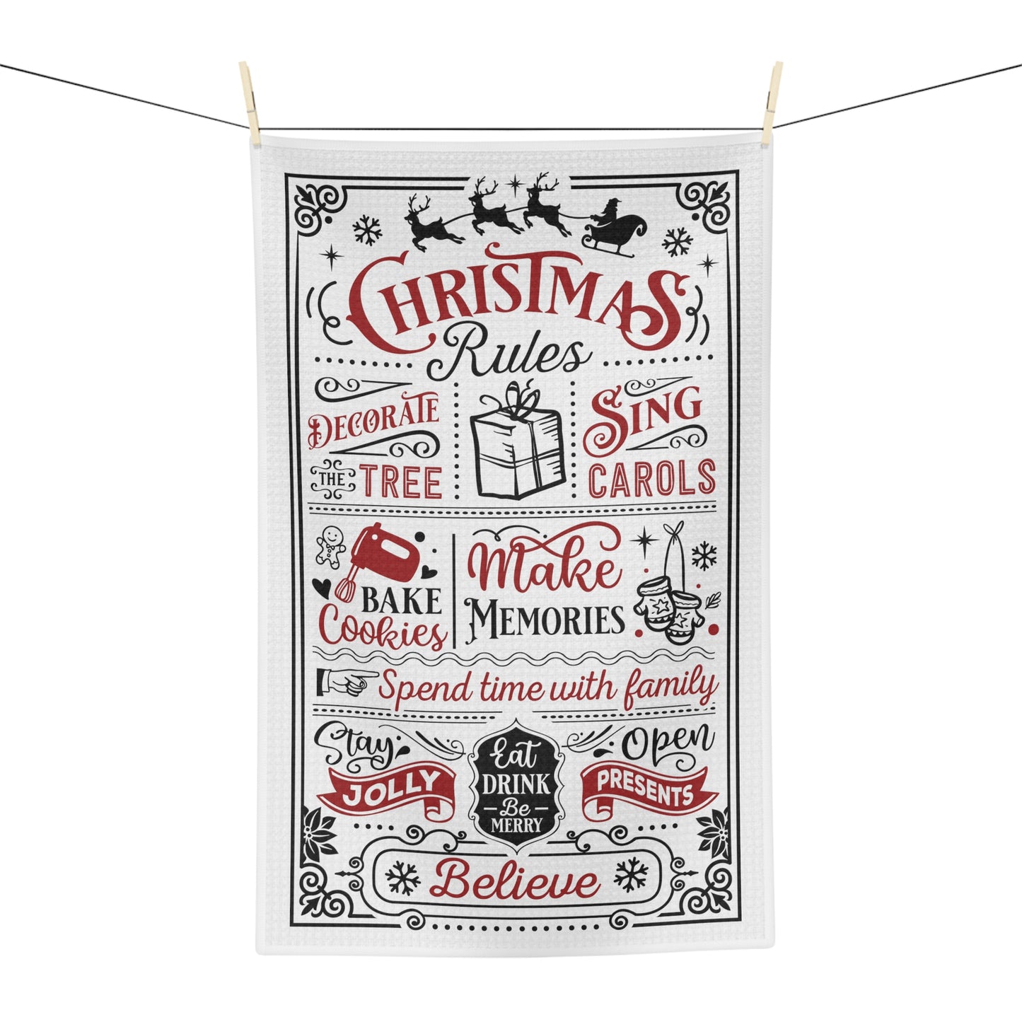 Christmas Rules Soft Dish Towel