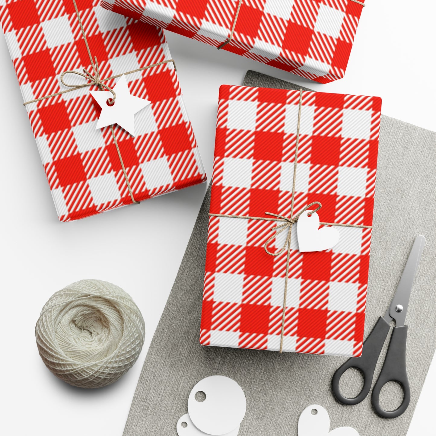Red Check Gift Wrap Papers
