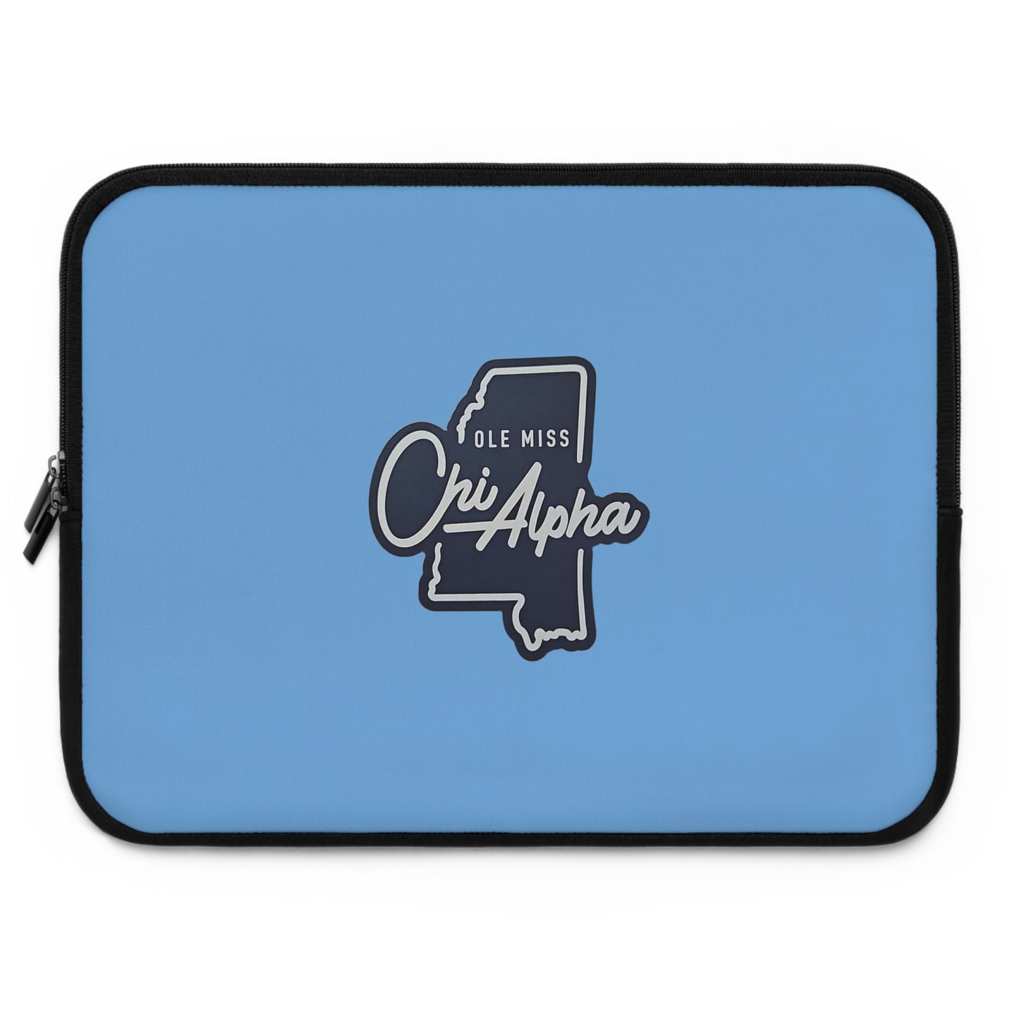 Ole Miss Chi Alpha (State Shape - Blue) Laptop Sleeve