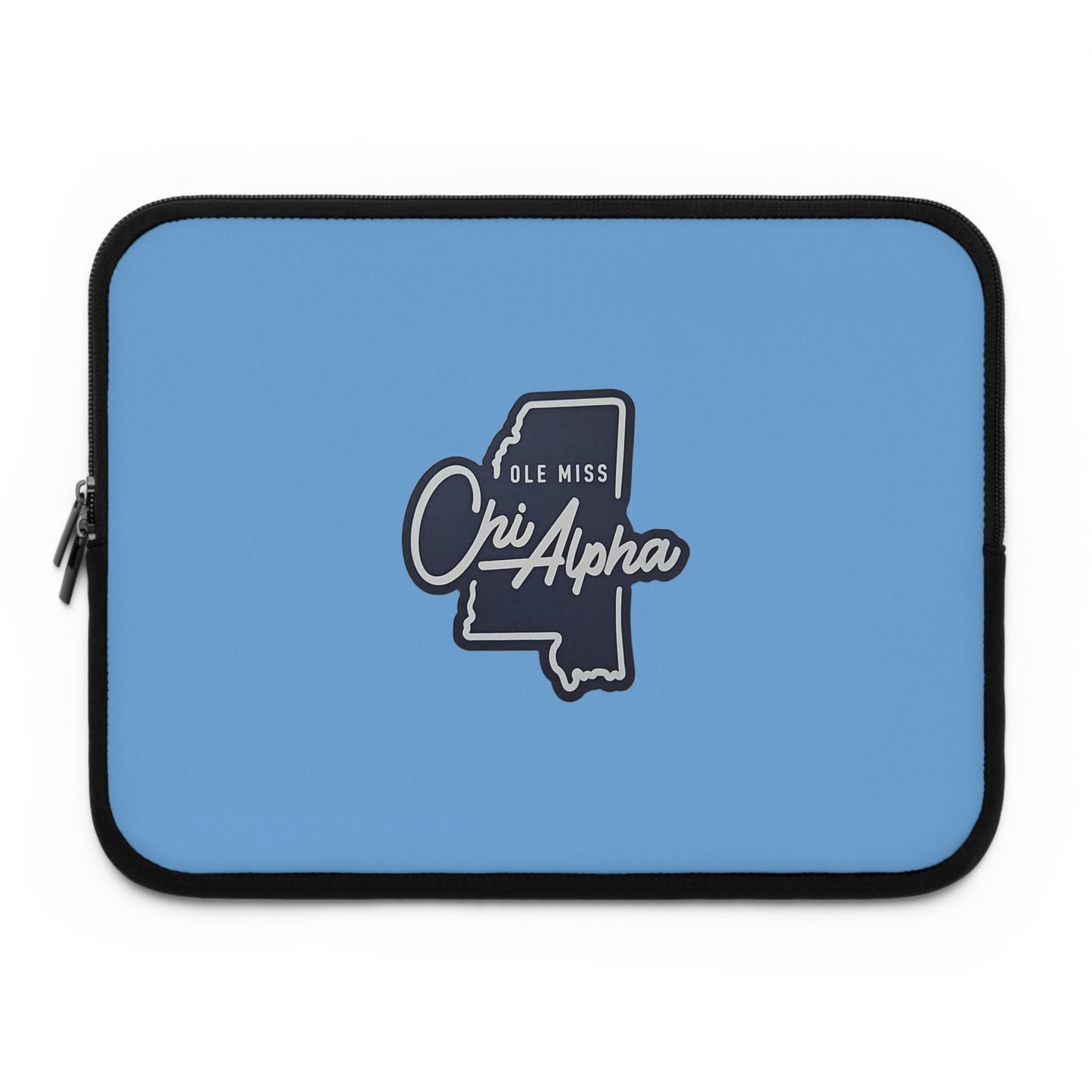 Ole Miss Chi Alpha (State Shape - Blue) Laptop Sleeve