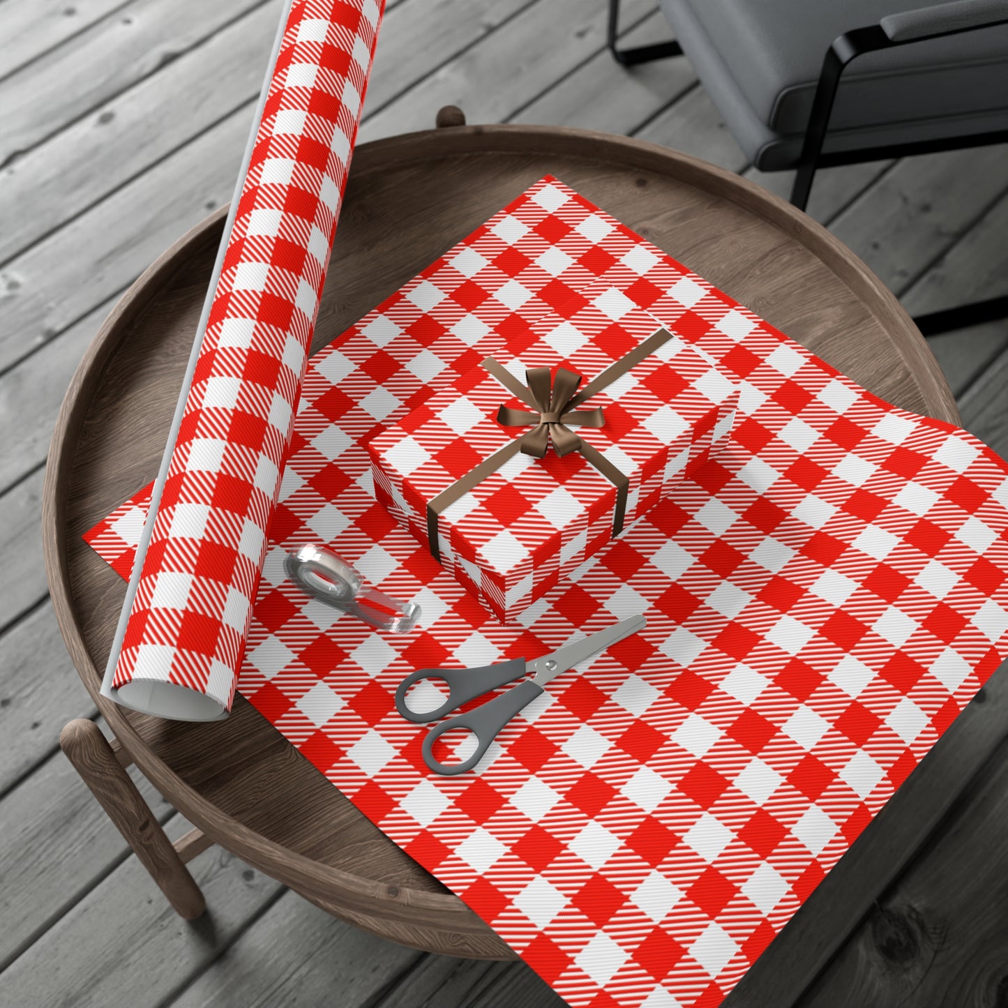 Red Check Gift Wrap Papers
