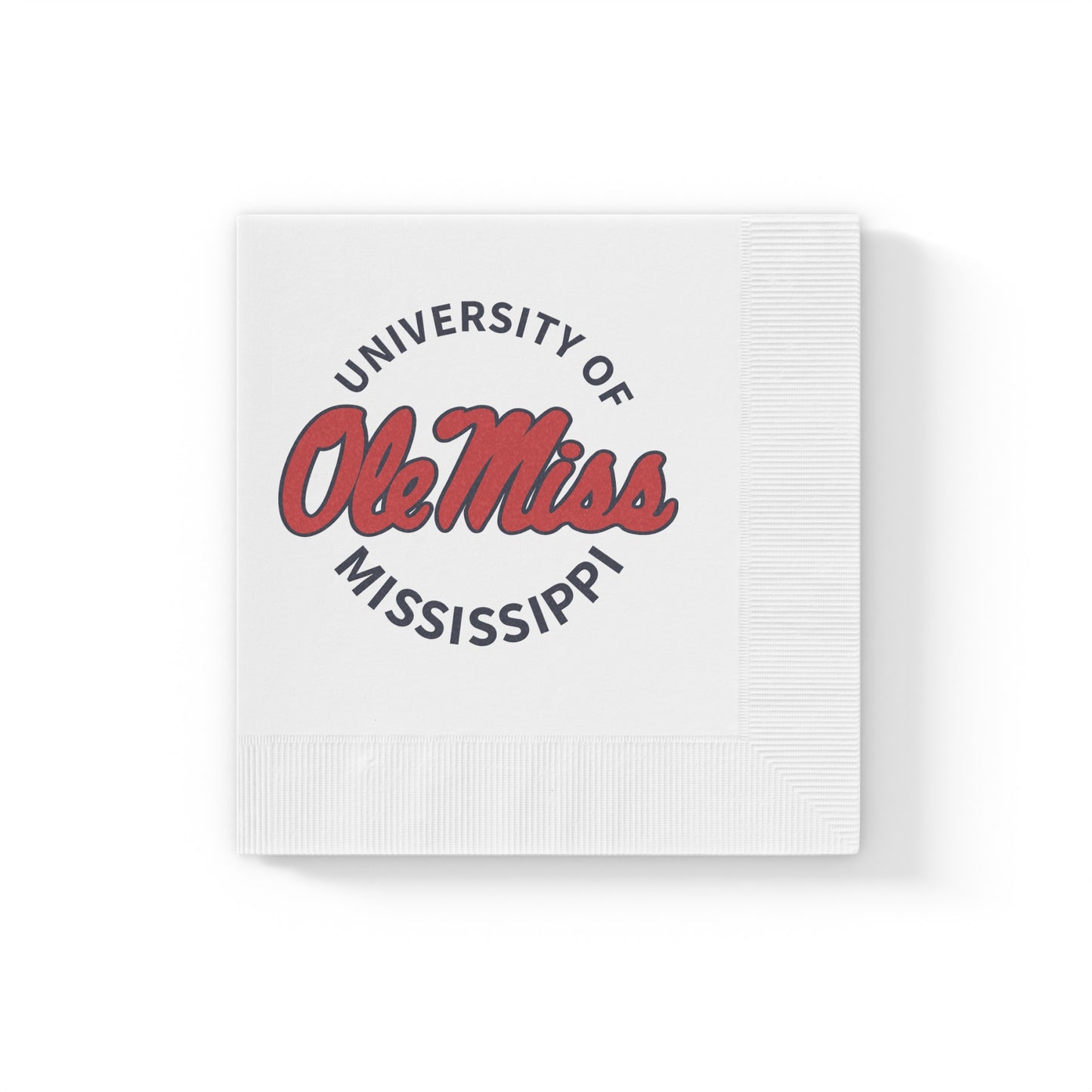 Ole Miss University White Coined Napkins