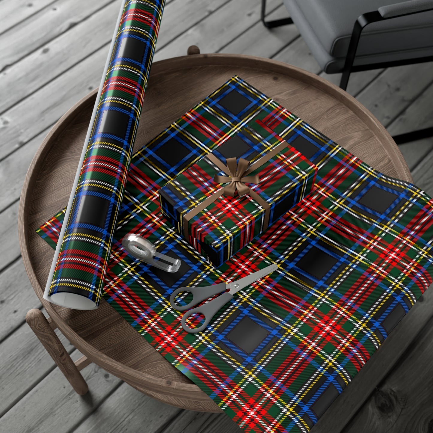 Red, Blue, Green Plaid Gift Wrap Papers