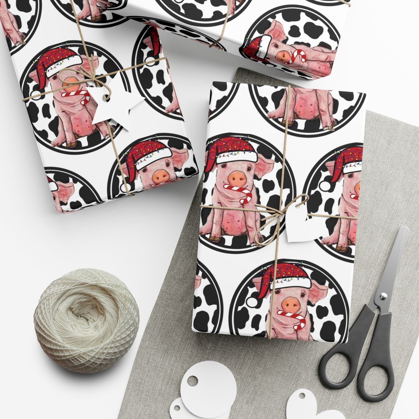 Pig Santa Gift Wrap Papers